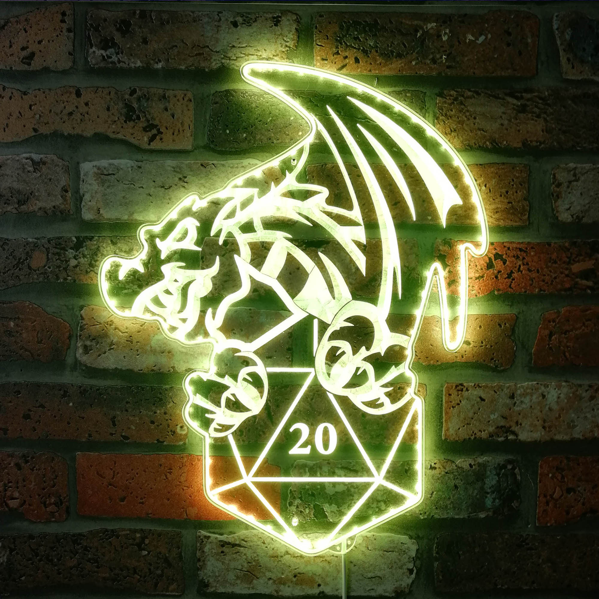 DnD Dice Dungeons & Dragons Dynamic RGB Edge Lit LED Sign