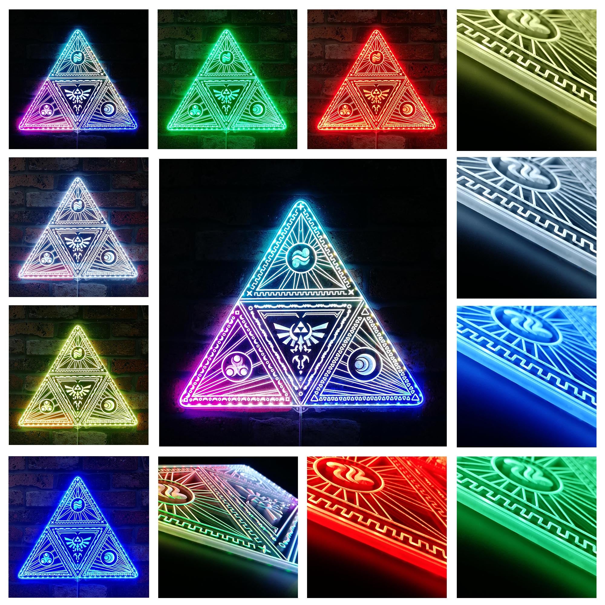 Legend of Zelda Triforce Dynamic RGB Edge Lit LED Sign