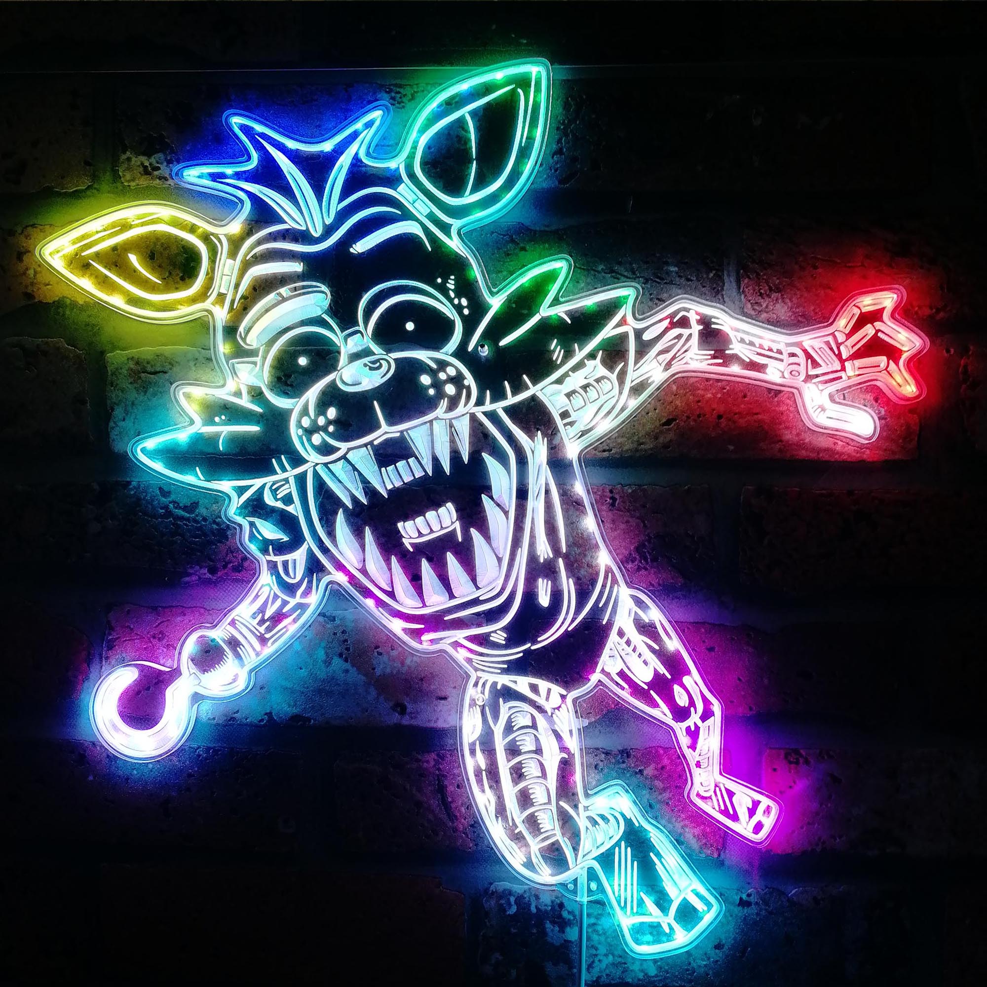 FNAF Foxy Dynamic RGB Edge Lit LED Sign | PROLEDSIGN