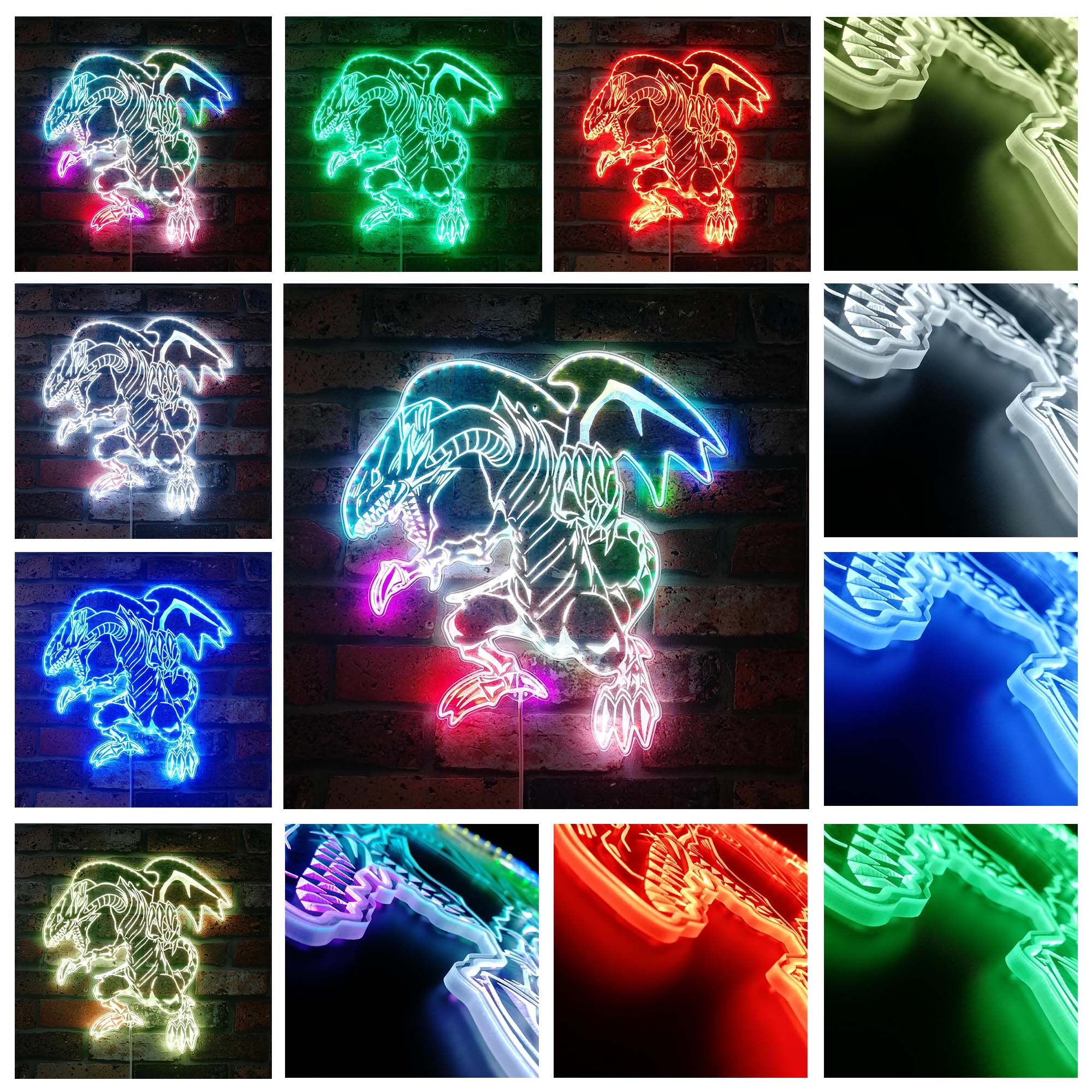 Blue-Eyes White Dragon Yu-Gi-Oh RGB Edge Lit LED Sign