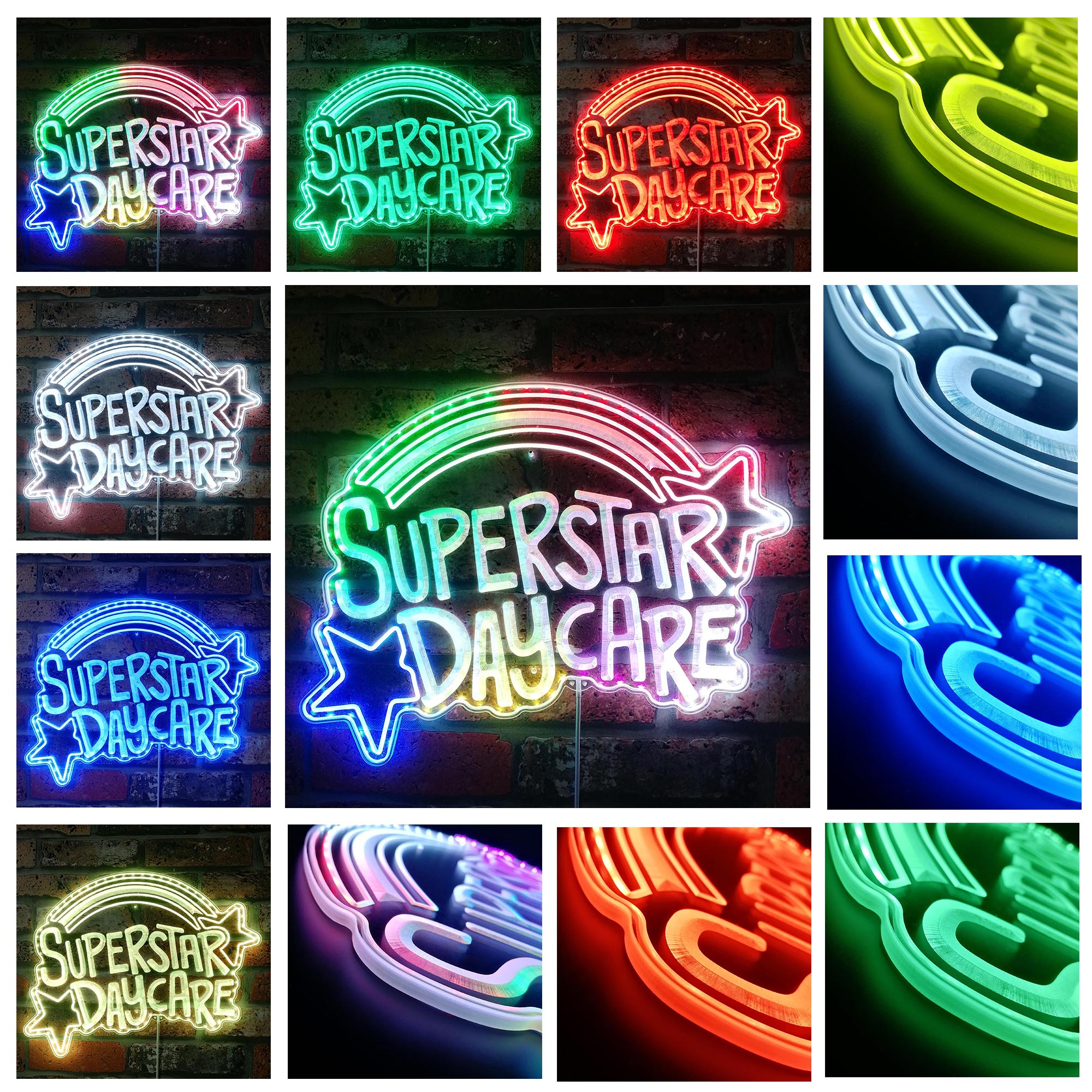 Superstar Daycare FNAF Dynamic RGB Edge Lit LED Sign