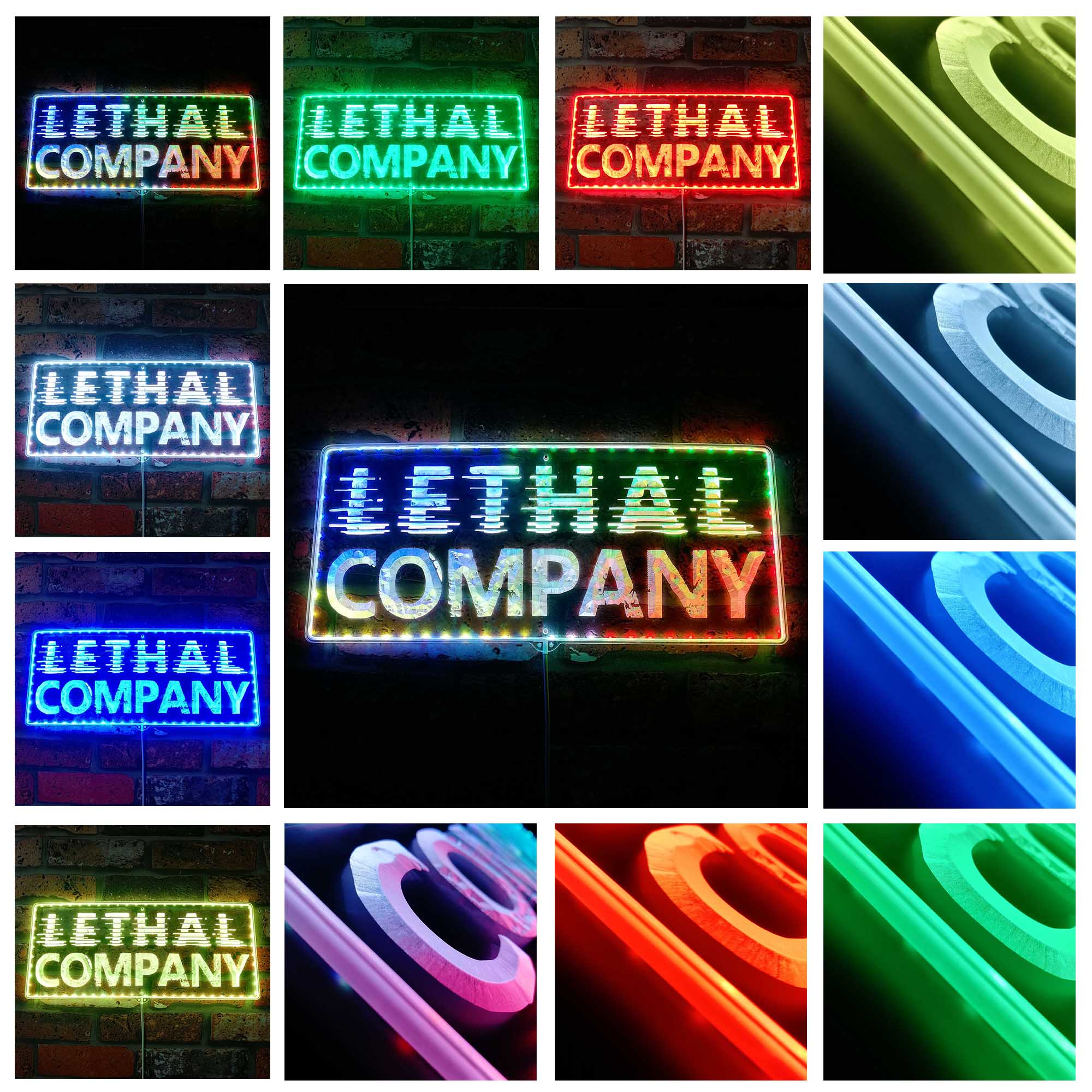 Lethal Company Dynamic RGB Edge Lit LED Sign