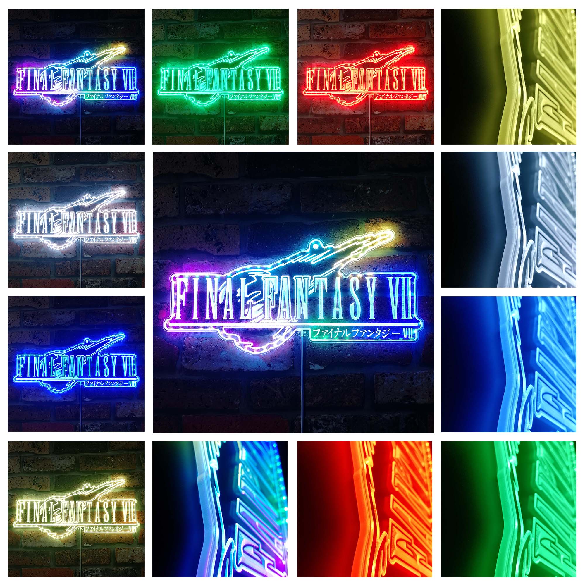 Final Fantasy 7 Dynamic RGB Edge Lit LED Sign