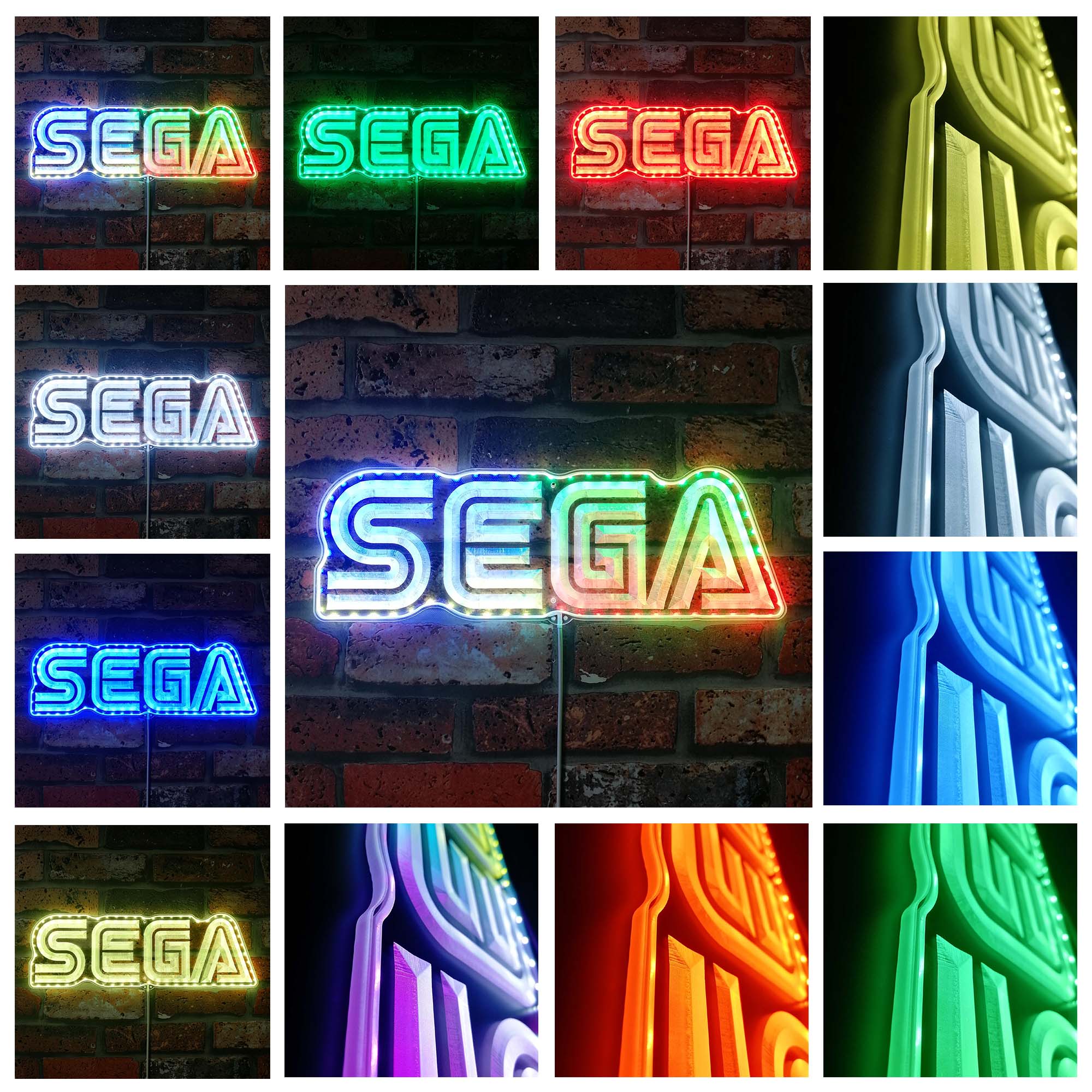 Sega Game Room Dynamic RGB Edge Lit LED Sign
