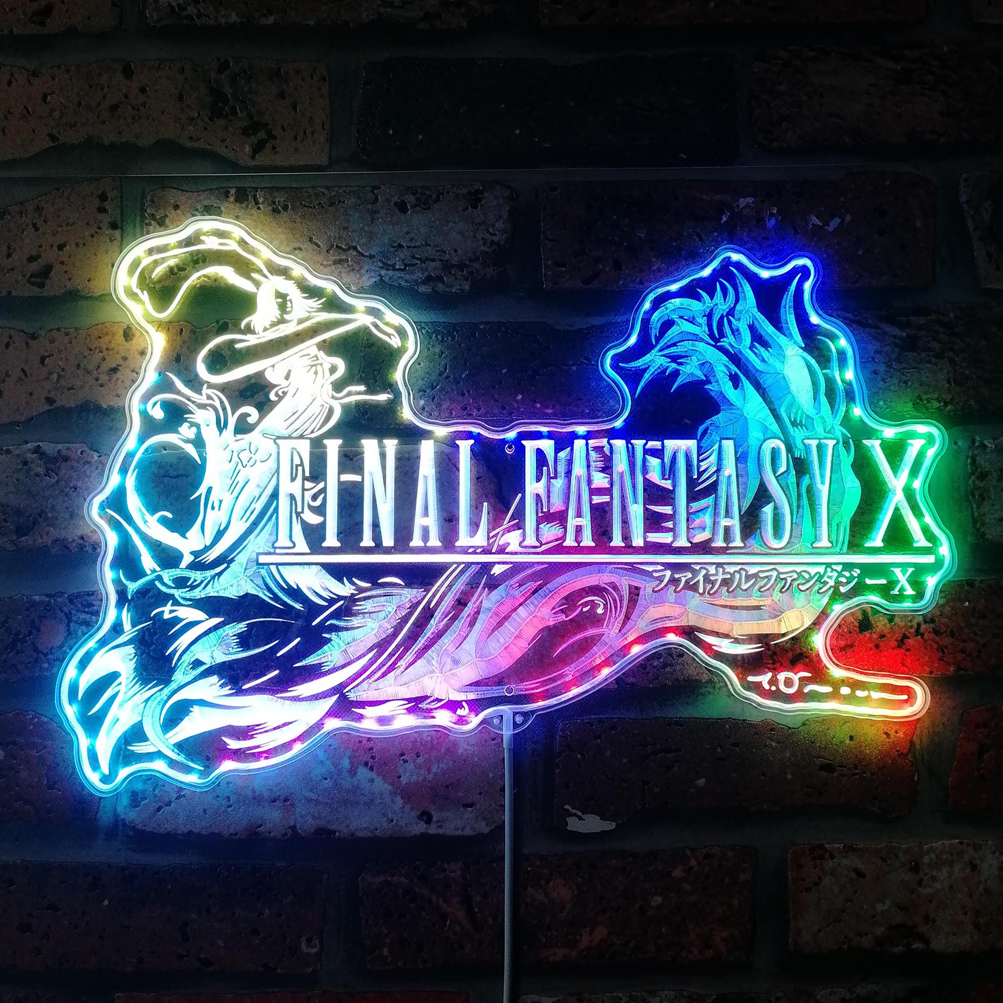 Final Fantasy X Dynamic RGB Edge Lit LED Sign | PROLEDSIGN