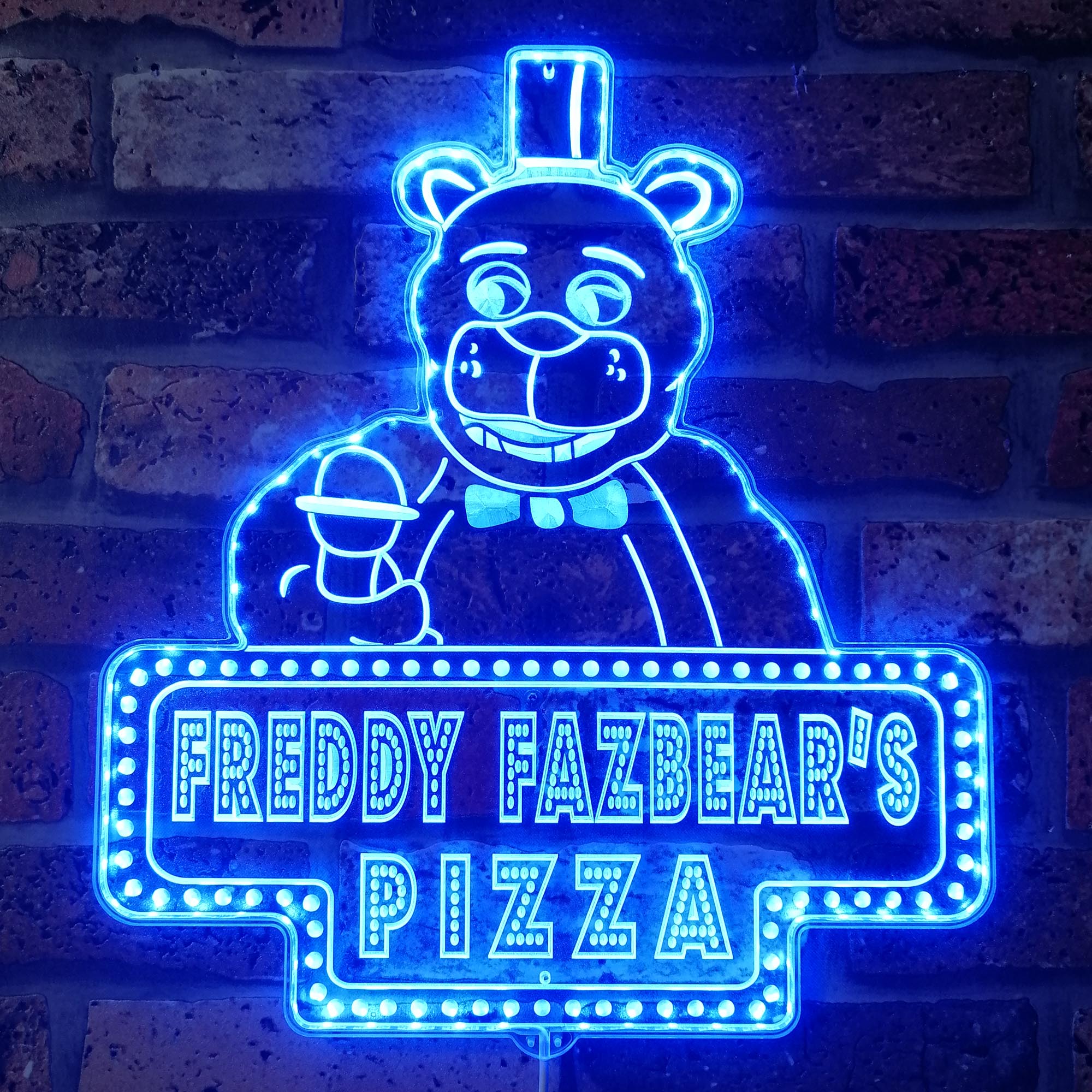 Freddy Fazbear's Pizza Dynamic RGB Edge Lit LED Sign