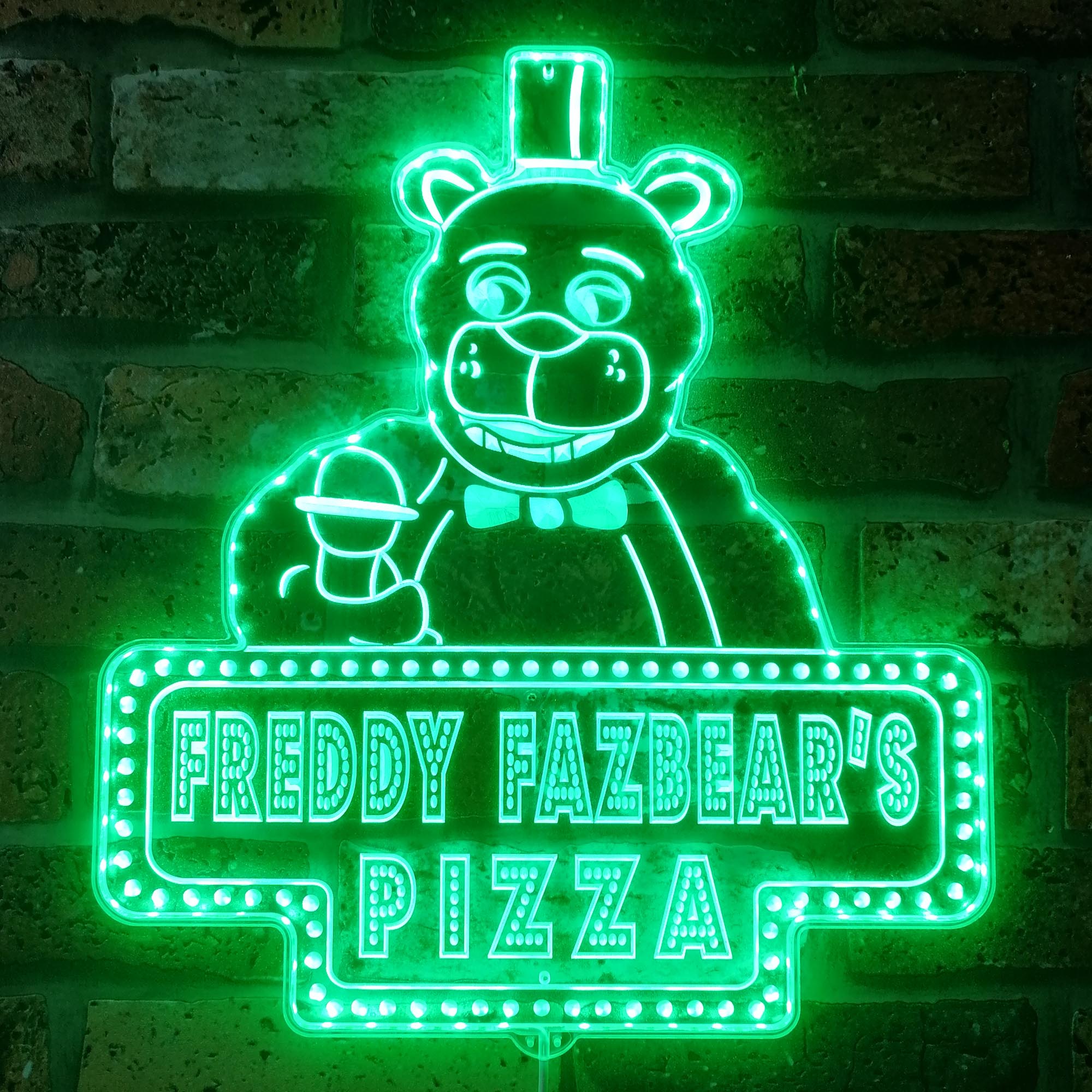 Freddy Fazbear's Pizza Dynamic RGB Edge Lit LED Sign