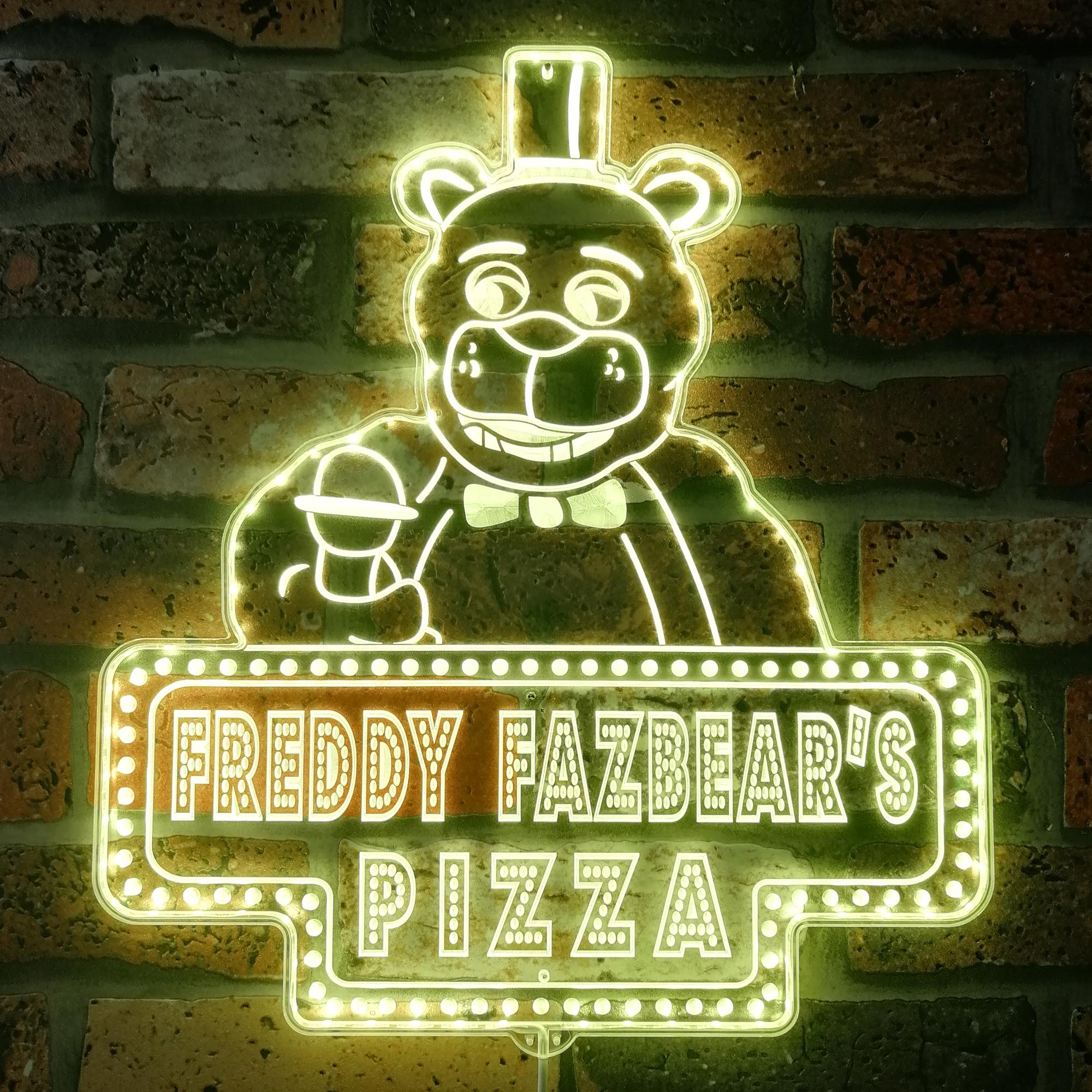 Freddy Fazbear's Pizza Dynamic RGB Edge Lit LED Sign