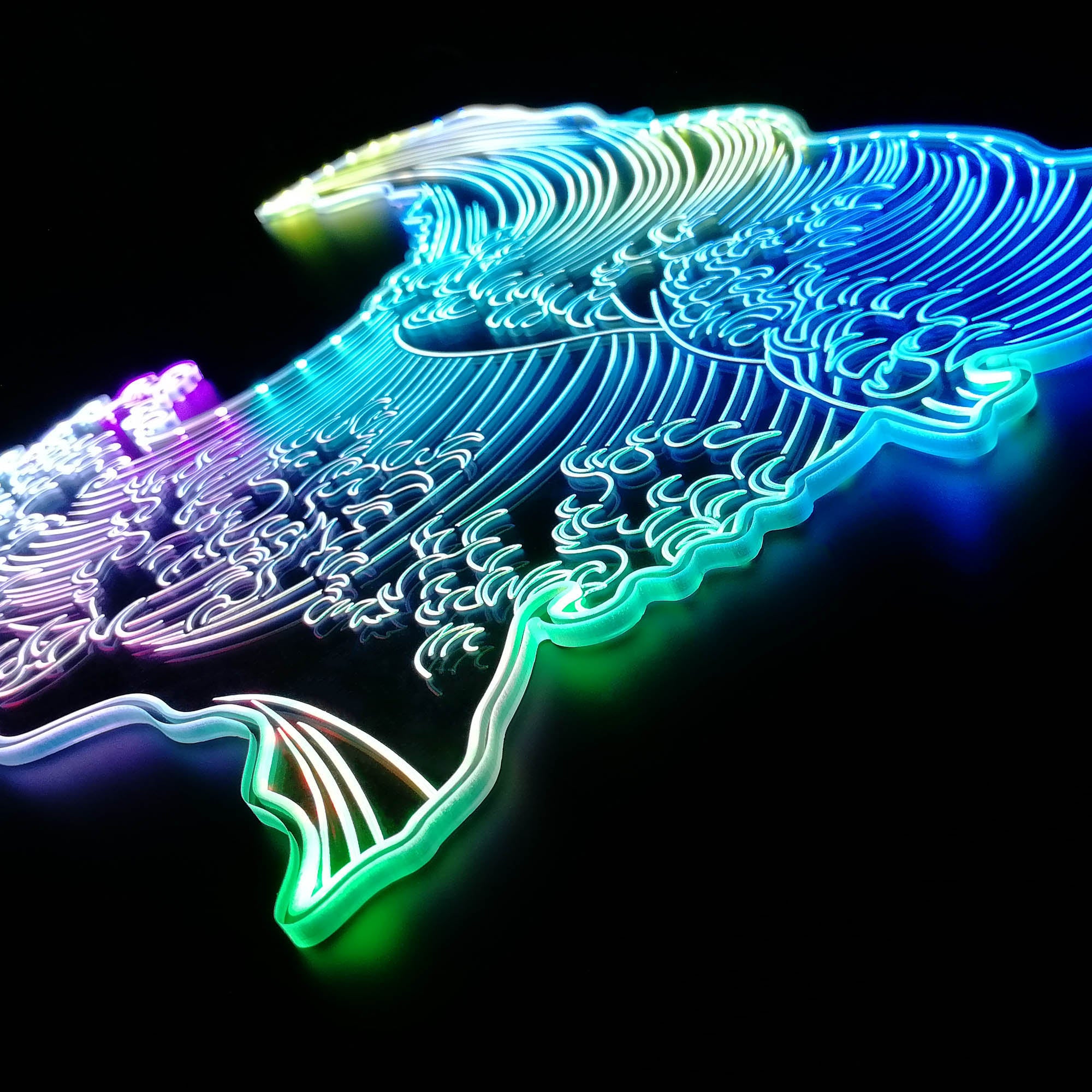 The Great Wave Off Kanagawa Neon RGB Edge Lit LED Sign