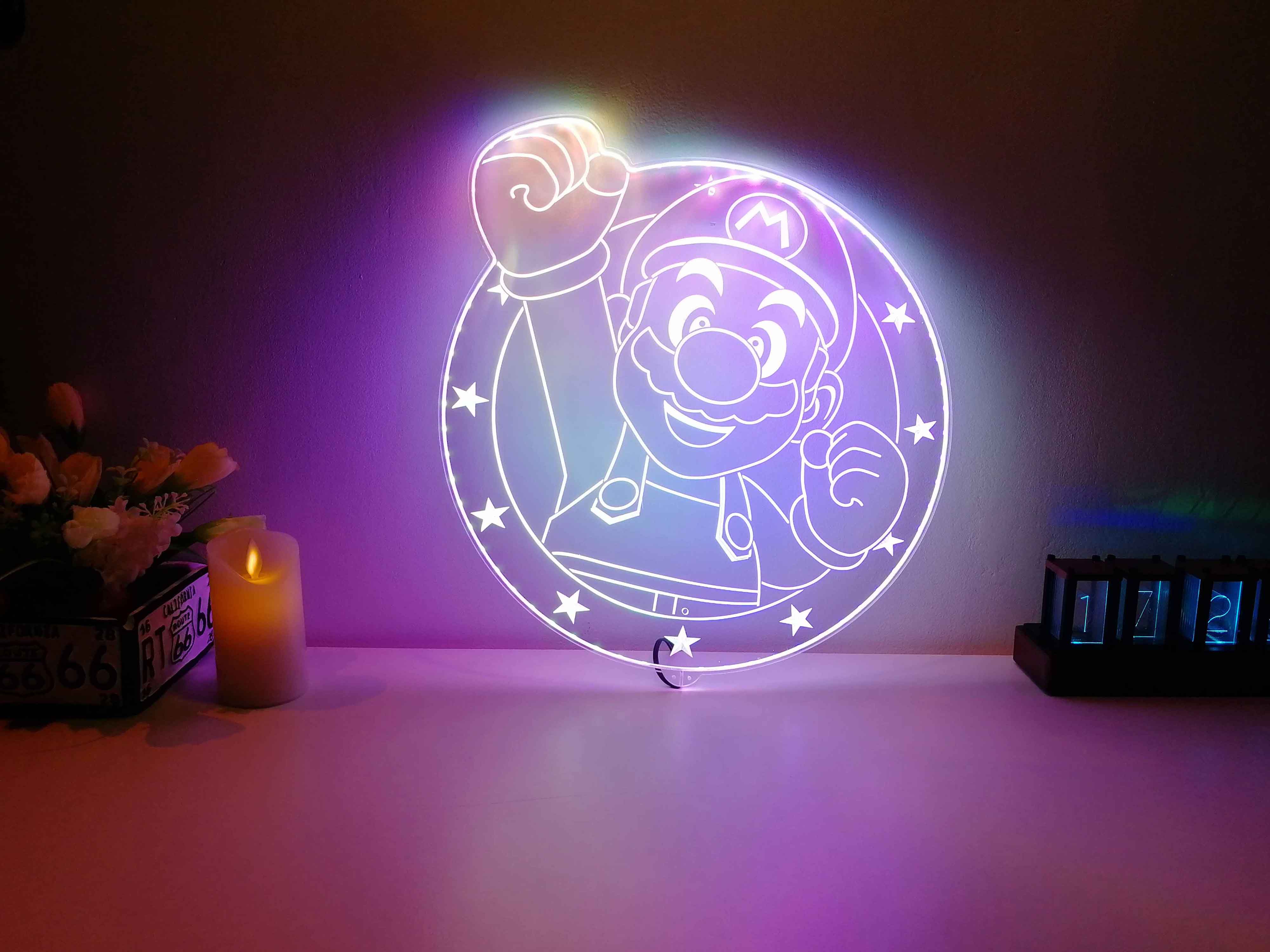 Super Mario Dynamic RGB Edge Lit LED Sign | PROLEDSIGN