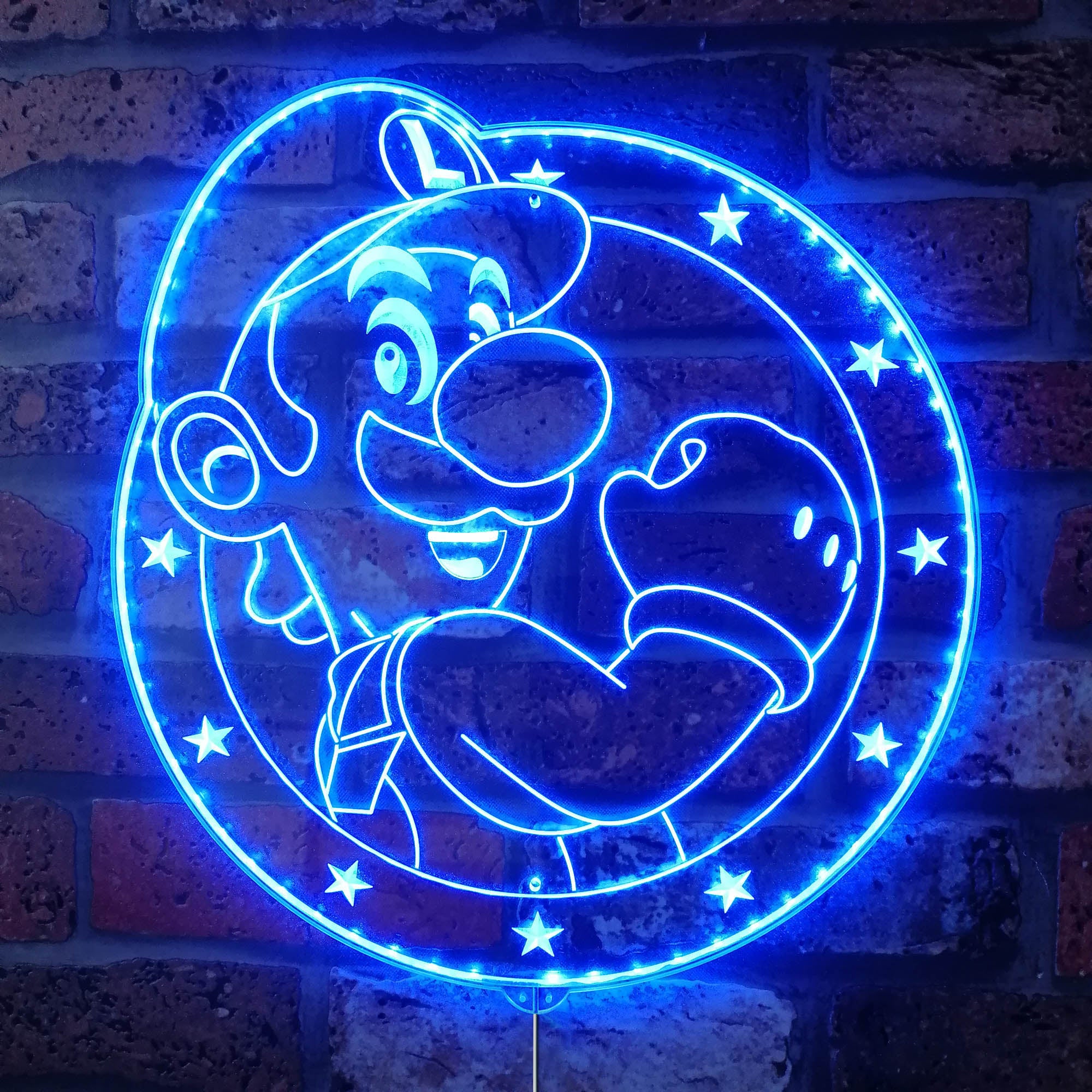 Super Mario Luigi Dynamic RGB Edge Lit LED Sign