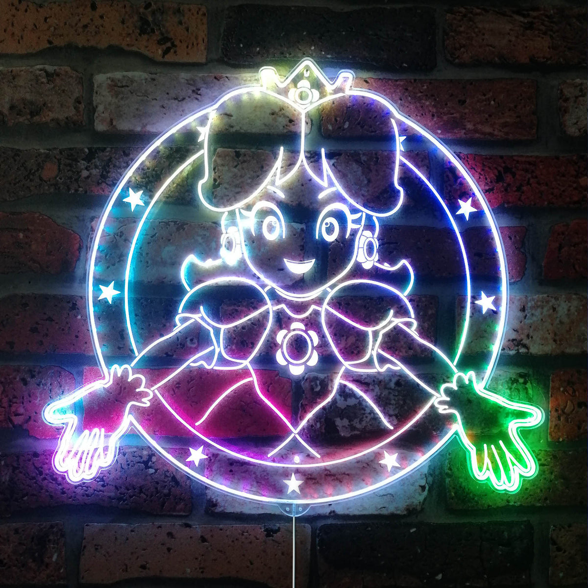Super Mario Princess Dynamic RGB Edge Lit LED Sign | PROLEDSIGN