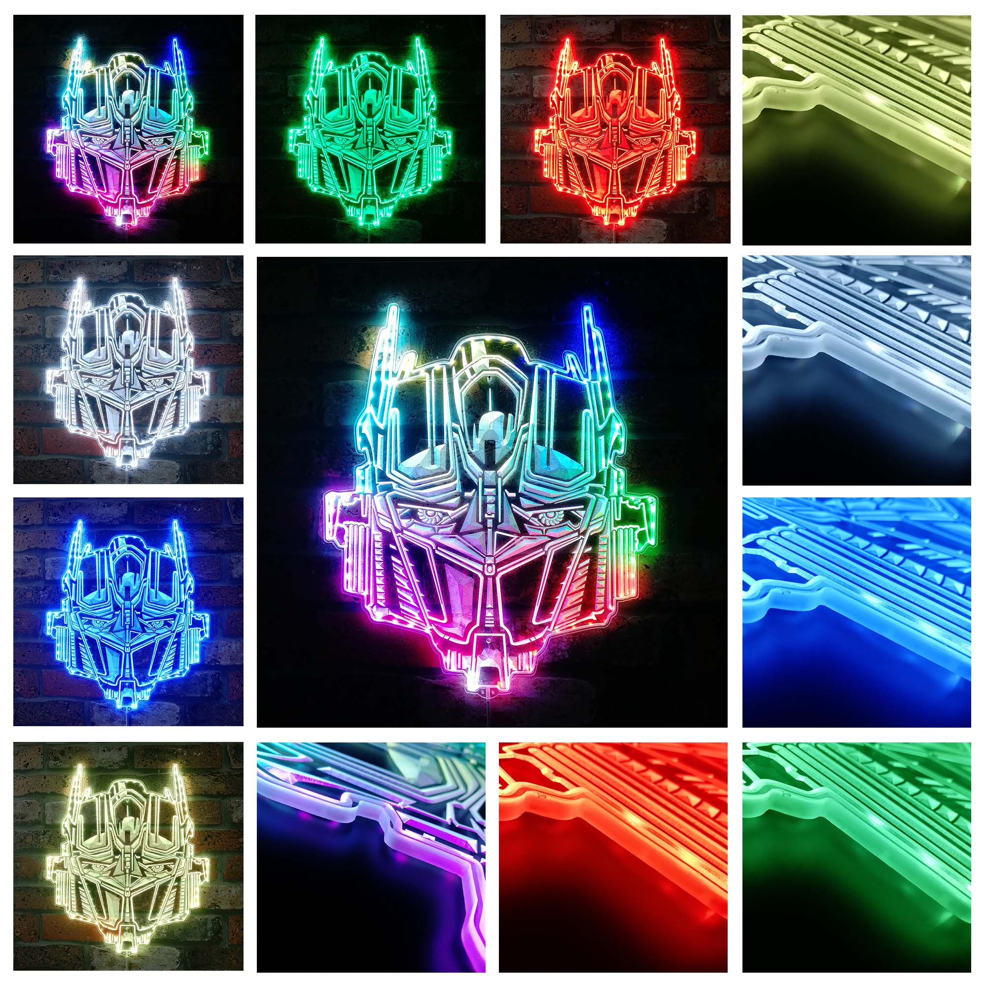 Optimus Prime Autobot Transformers Dynamic RGB Edge Lit LED Sign