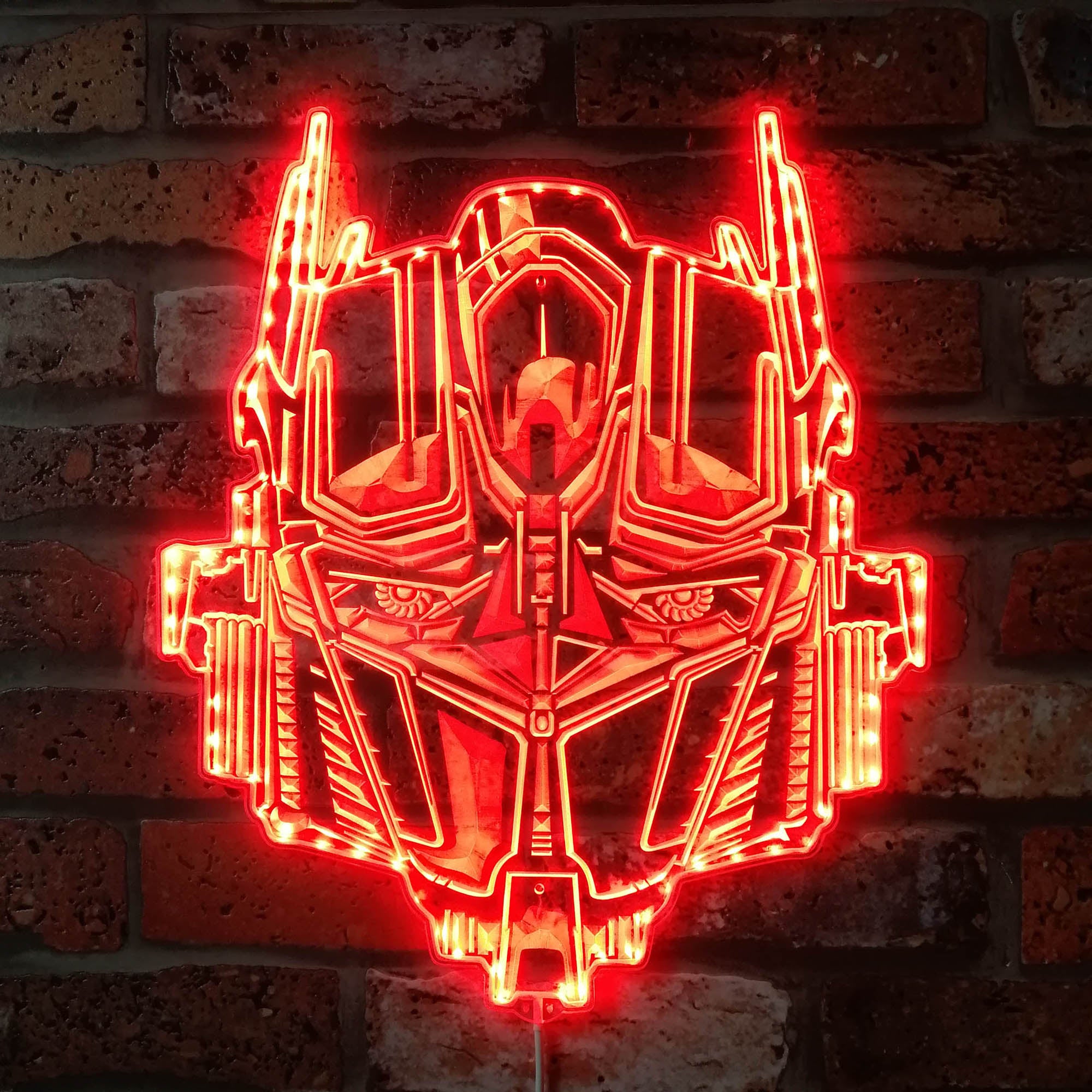 Optimus Prime Autobot Transformers Dynamic RGB Edge Lit LED Sign