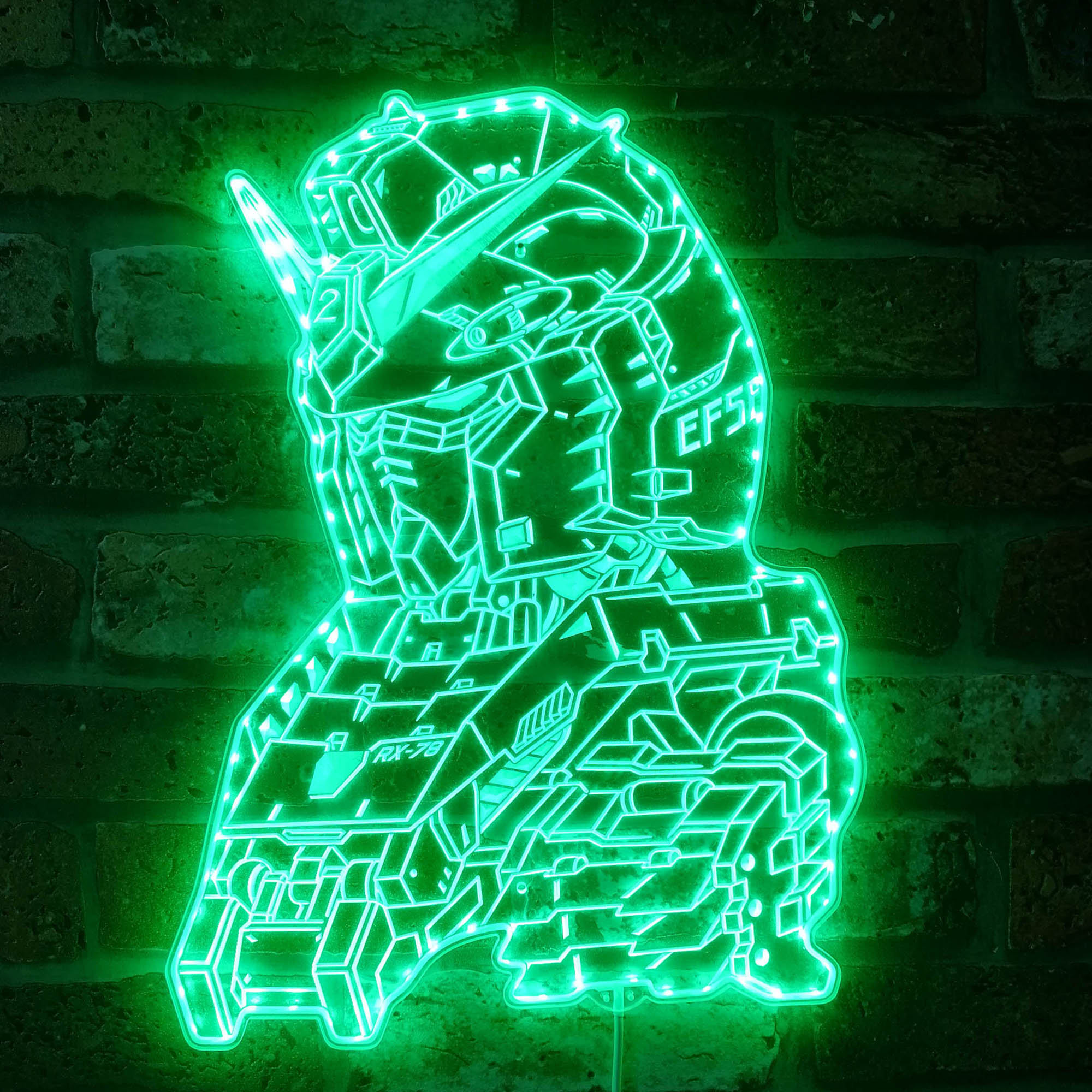 Mobile Suit Gundam Rx-78 Dynamic RGB Edge Lit LED Sign