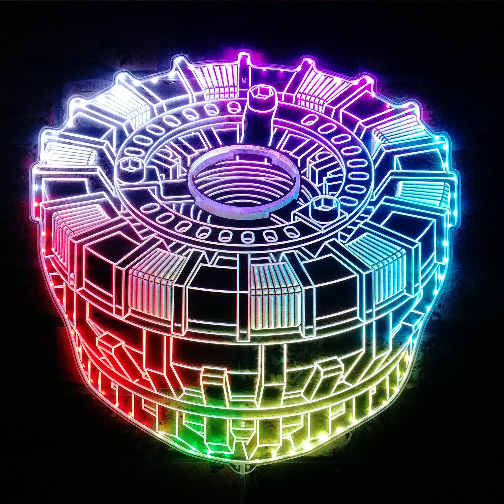 Tony Stark Iron Man Arc Reactor Dynamic RGB Edge Lit LED Sign