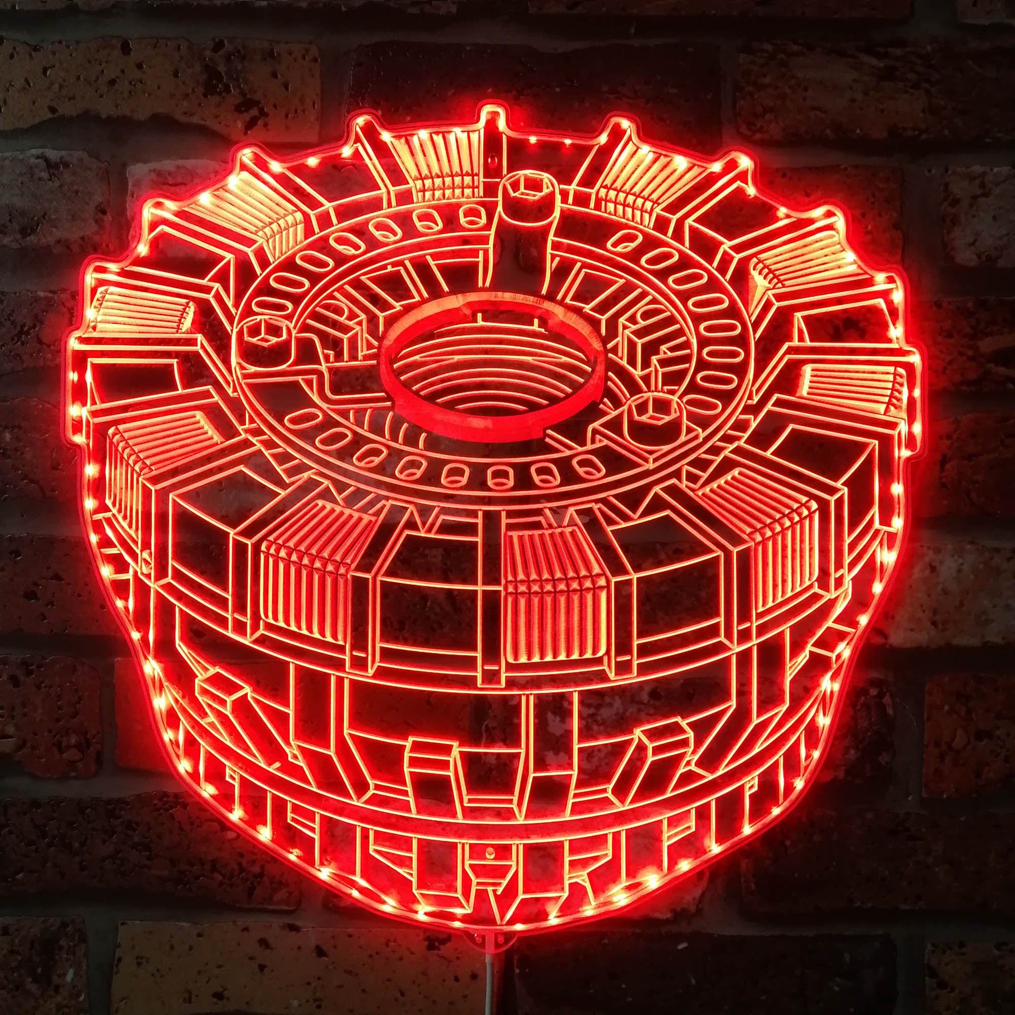 Tony Stark Iron Man Arc Reactor Dynamic RGB Edge Lit LED Sign