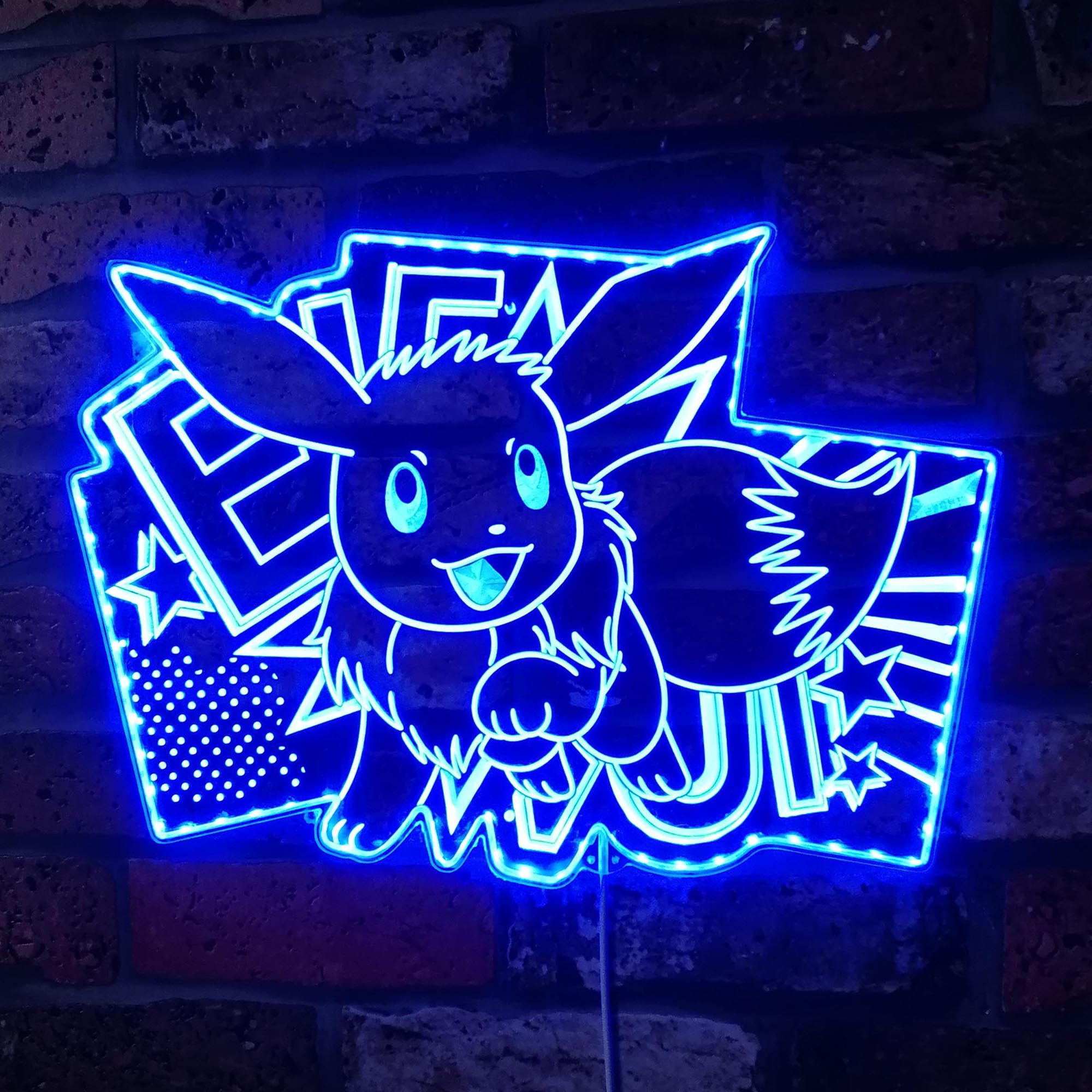 Pokemon Eevee Dynamic RGB Edge Lit LED Sign