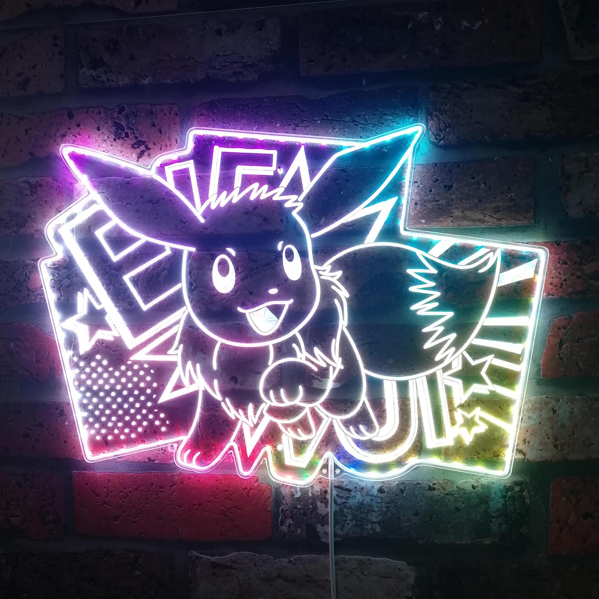 Pokemon Eevee Dynamic RGB Edge Lit LED Sign