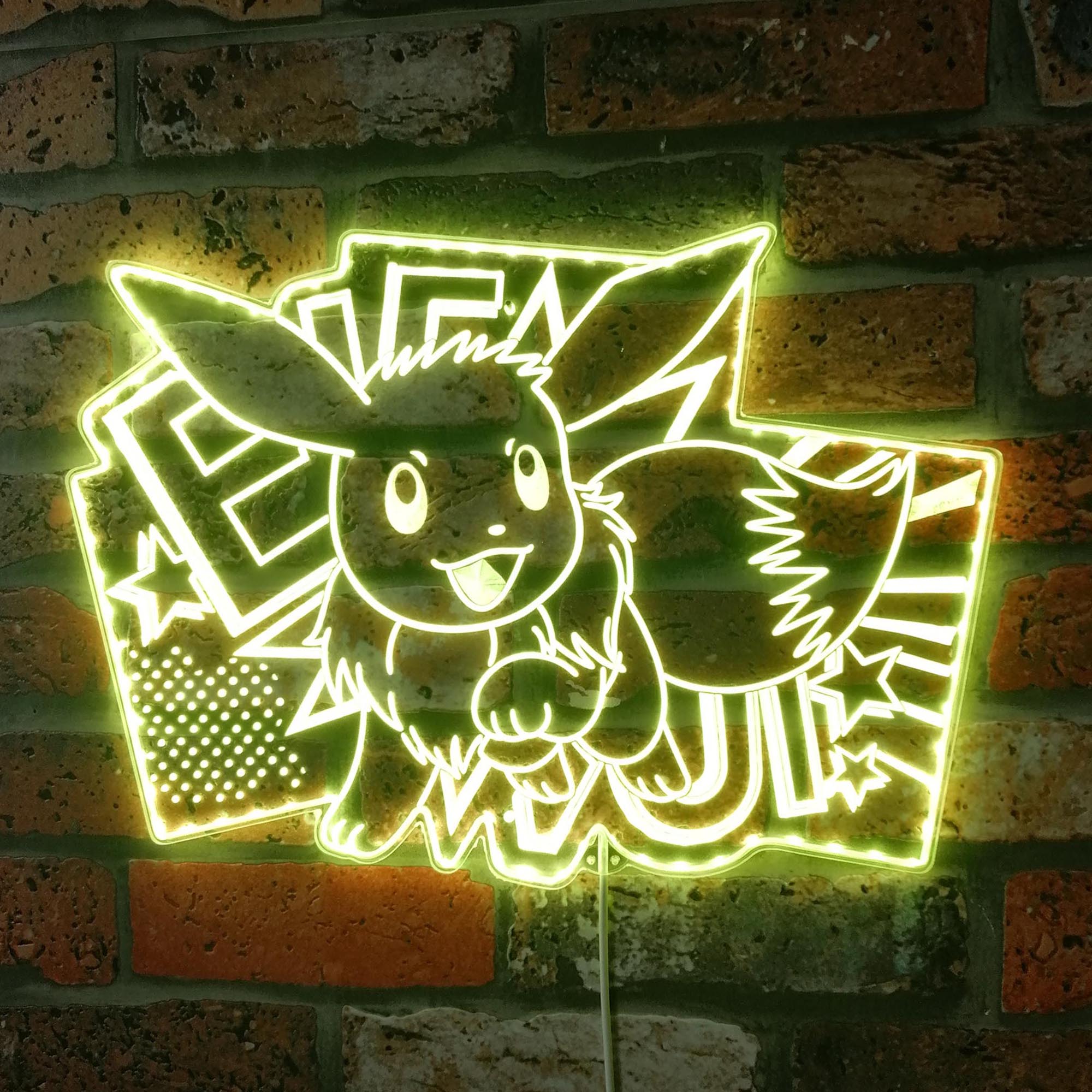 Pokemon Eevee Dynamic RGB Edge Lit LED Sign