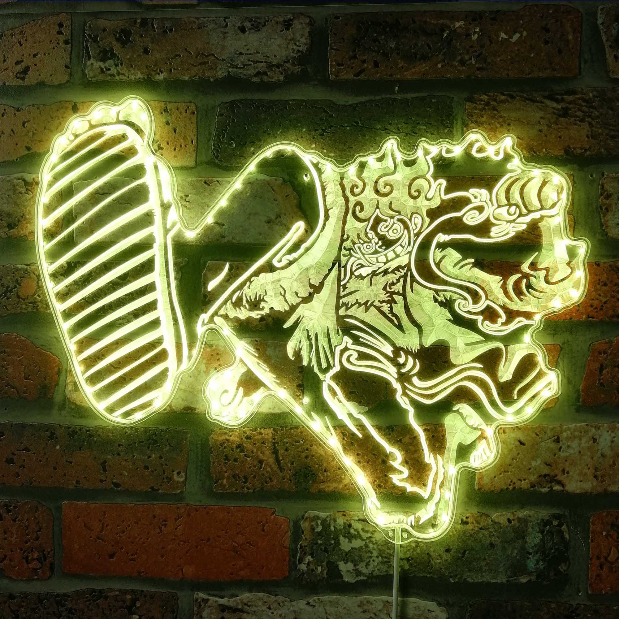 One Piece Luffy Gear 5 Dynamic RGB Edge Lit LED Sign