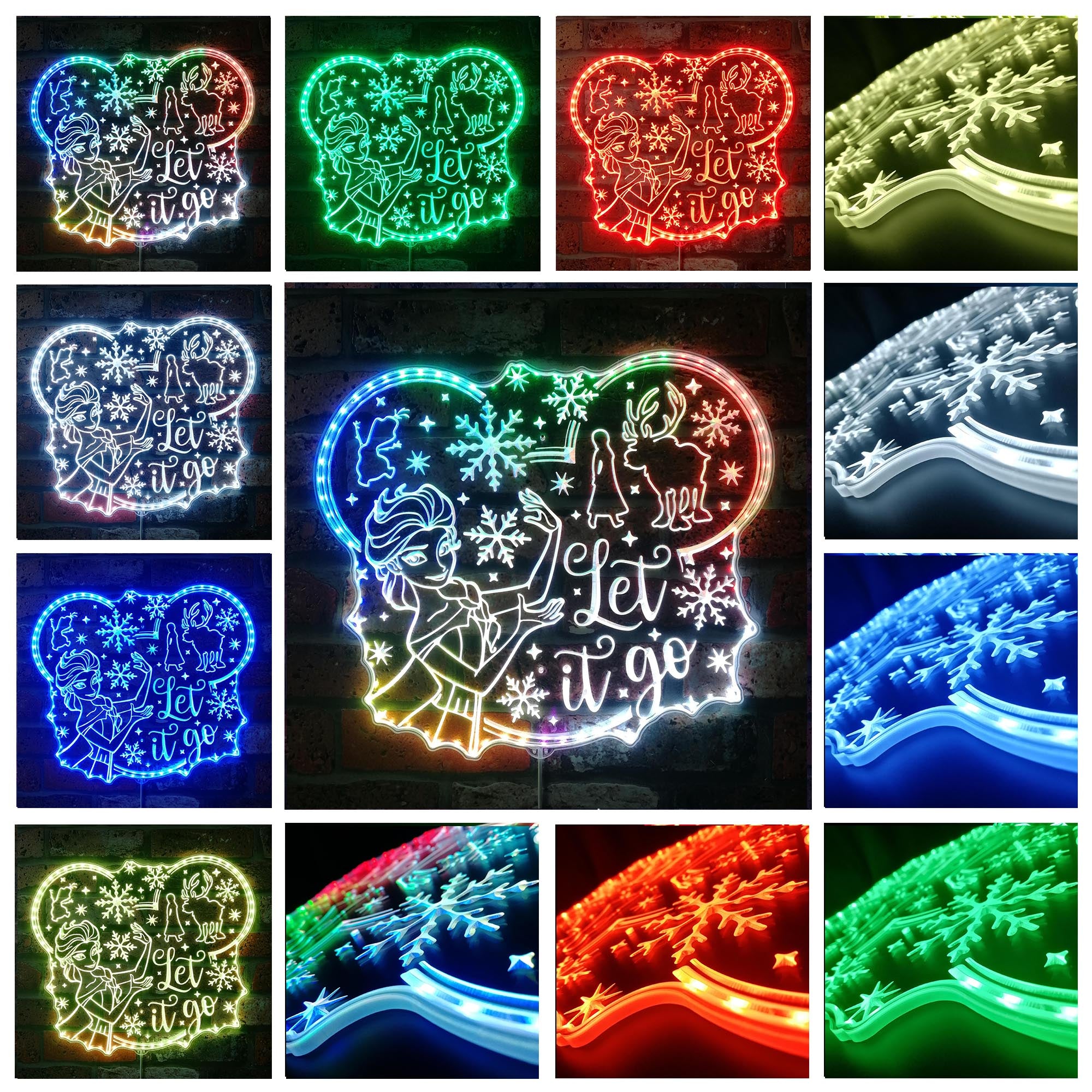 Frozen ELsa Dynamic RGB Edge Lit LED Sign