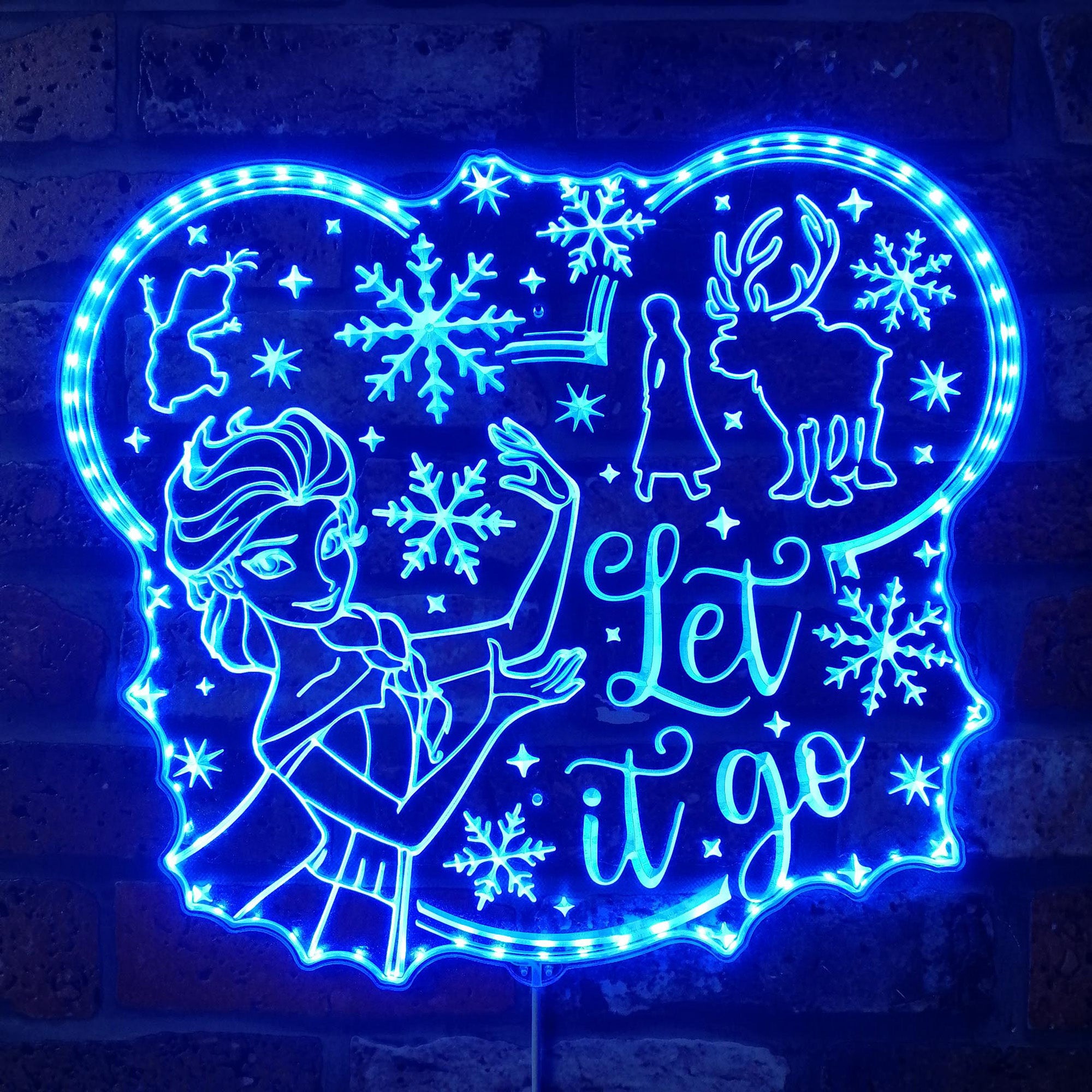 Frozen ELsa Dynamic RGB Edge Lit LED Sign