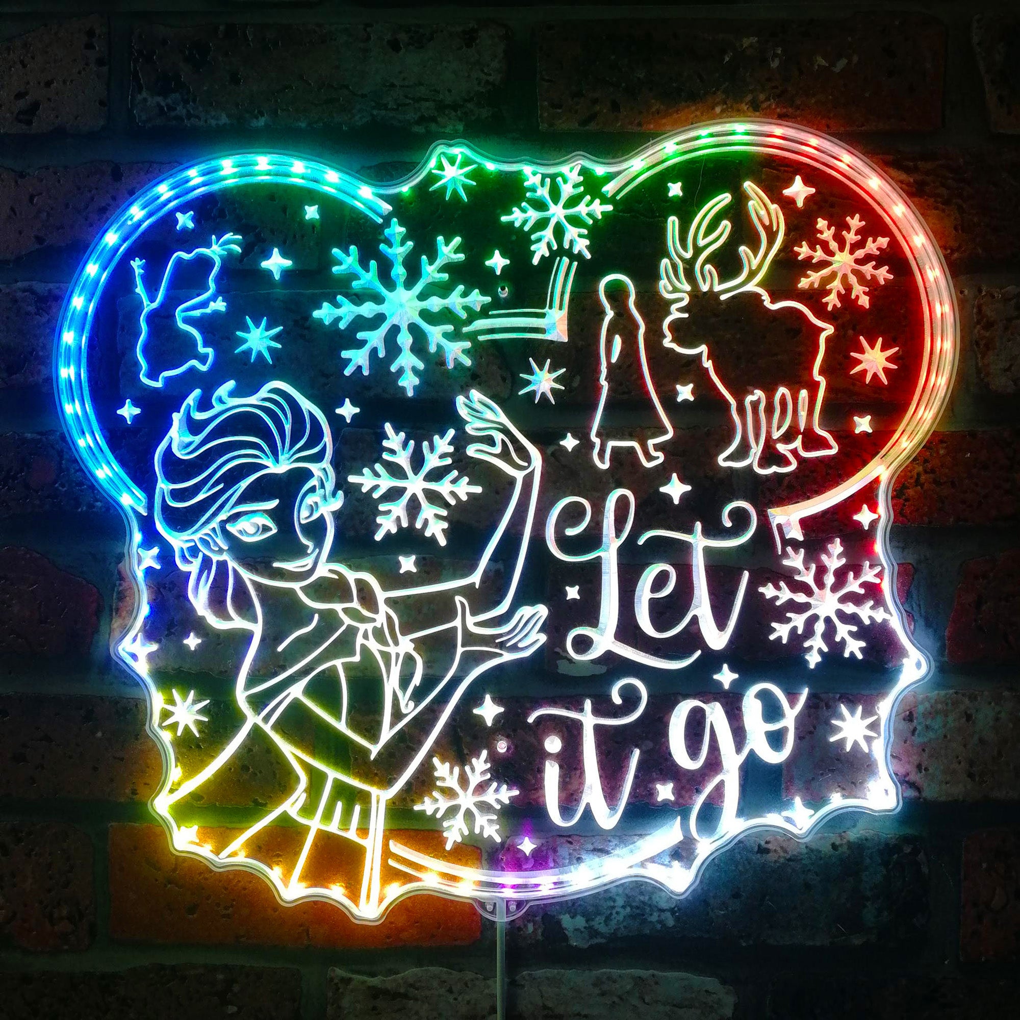 Frozen ELsa Dynamic RGB Edge Lit LED Sign