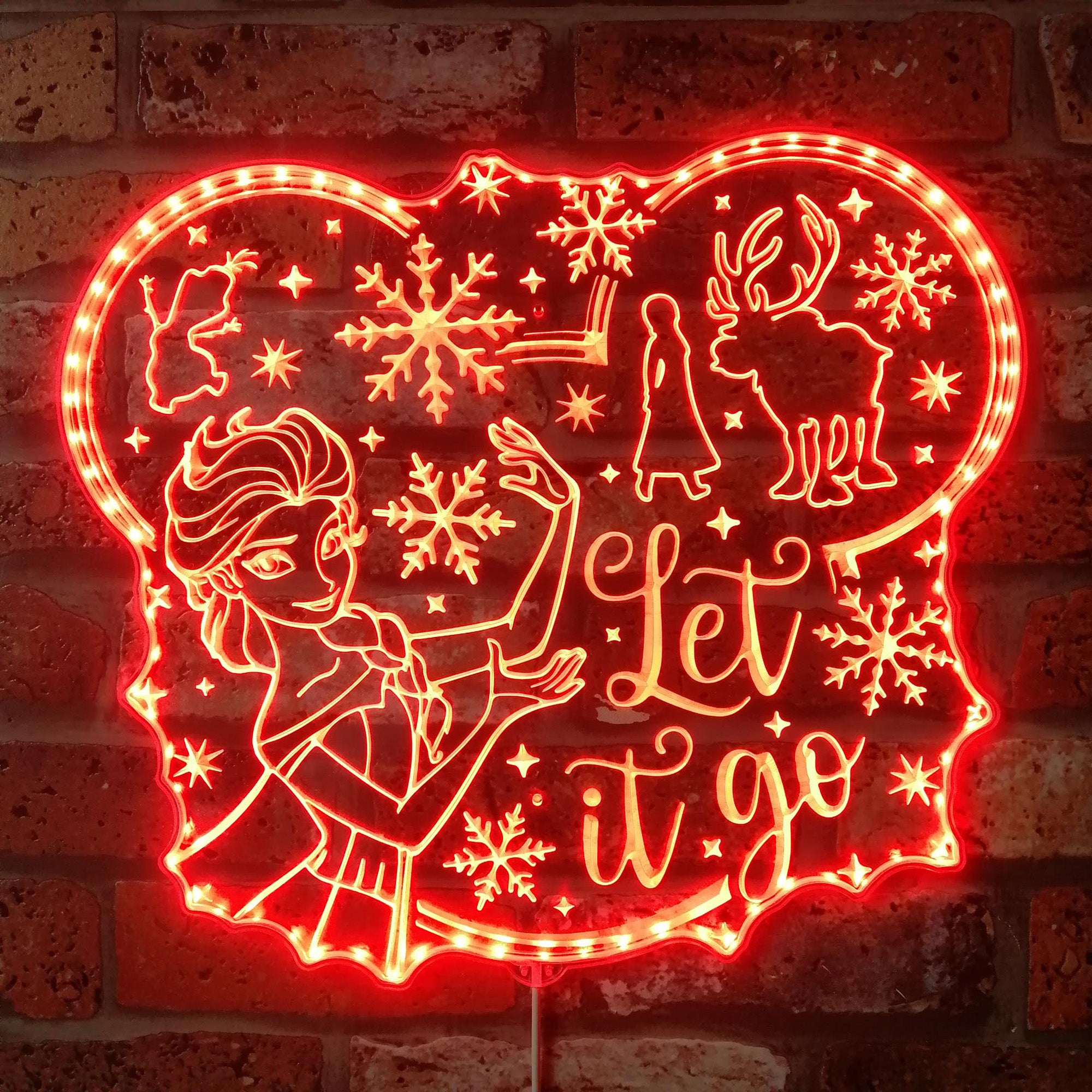 Frozen ELsa Dynamic RGB Edge Lit LED Sign