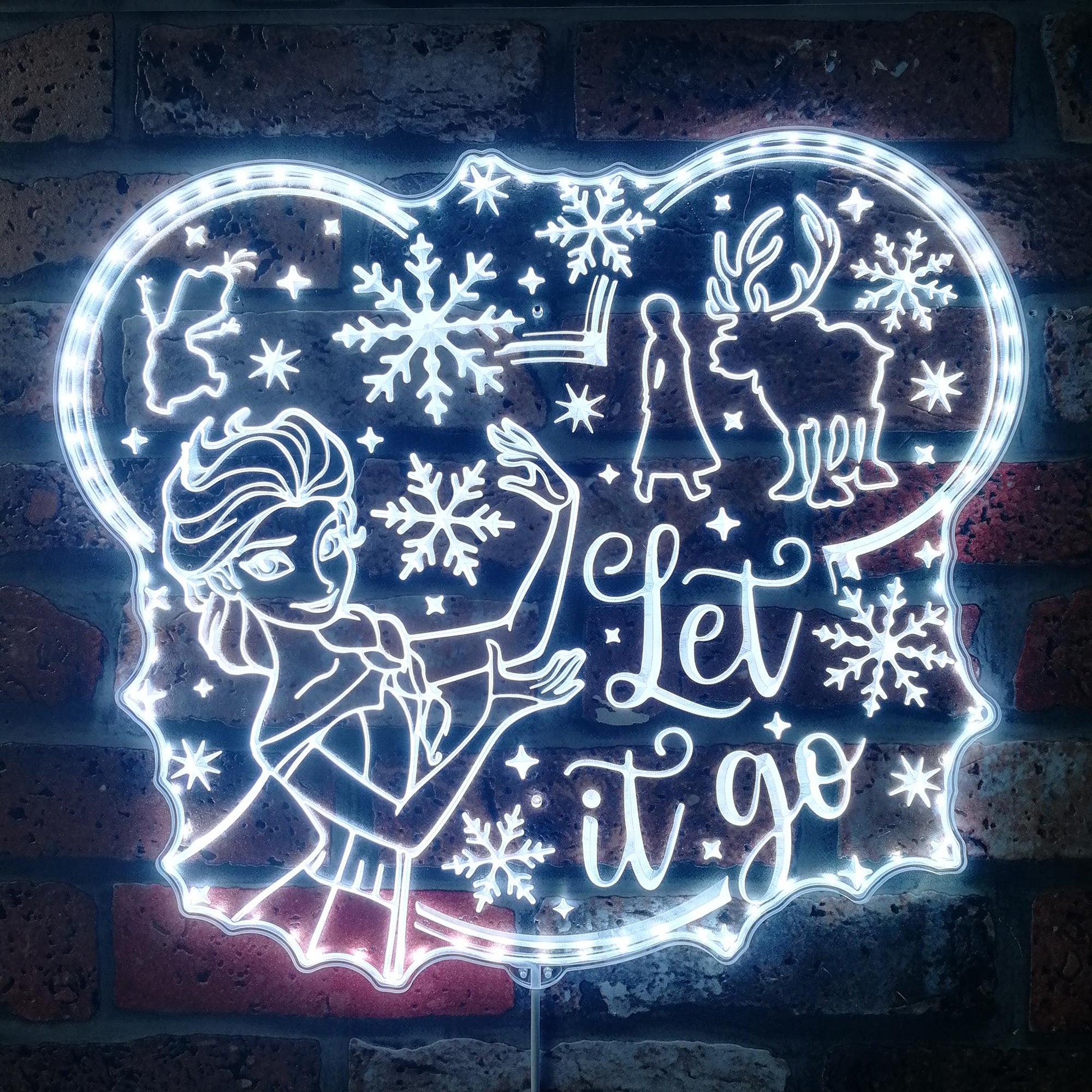 Frozen ELsa Dynamic RGB Edge Lit LED Sign