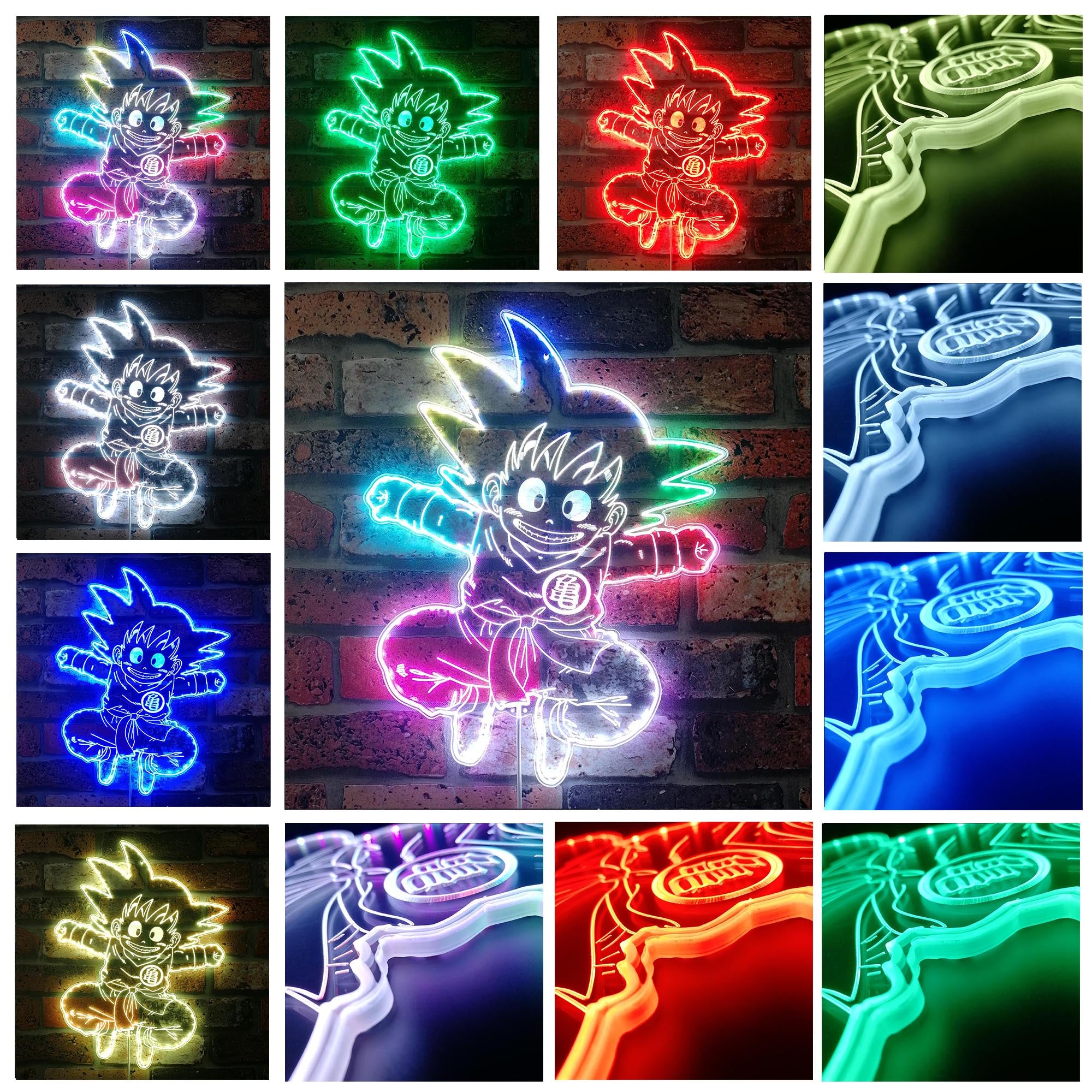 Dragonball Goku Japanese Anime Dynamic RGB Edge Lit LED Sign