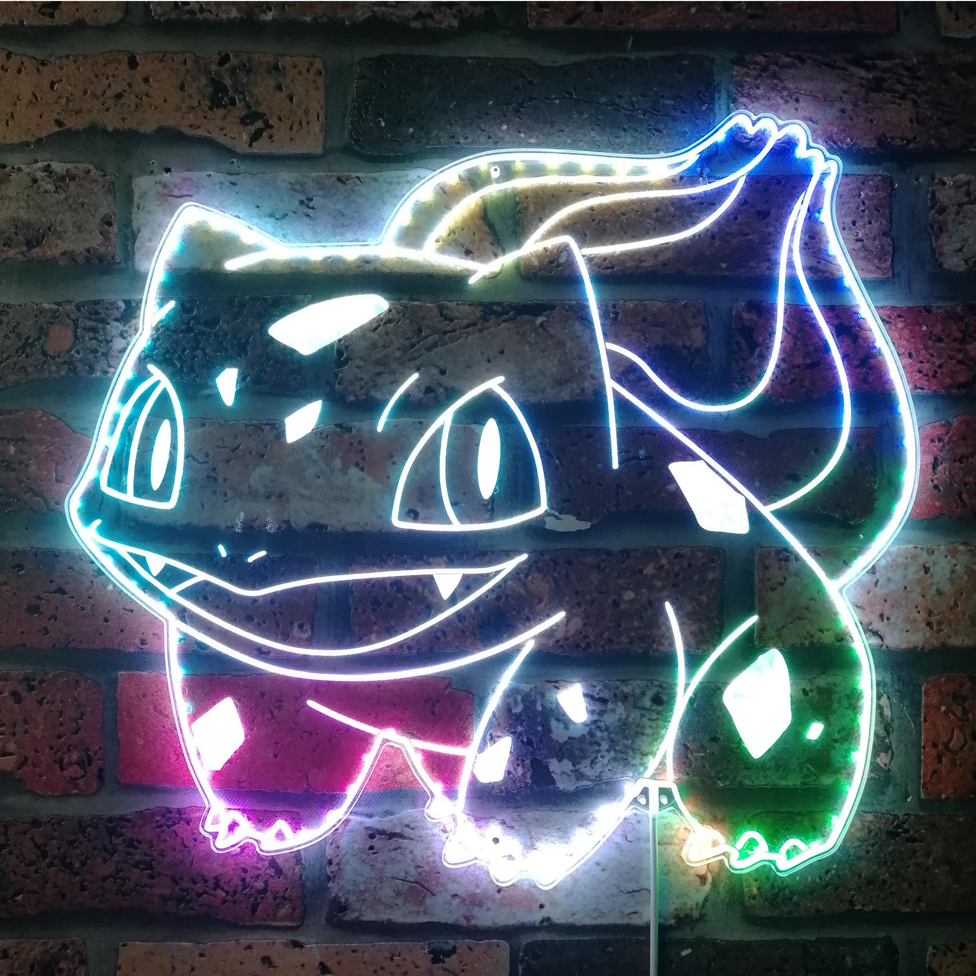 Bulbasaur Pokemon Dynamic RGB Edge Lit LED Sign