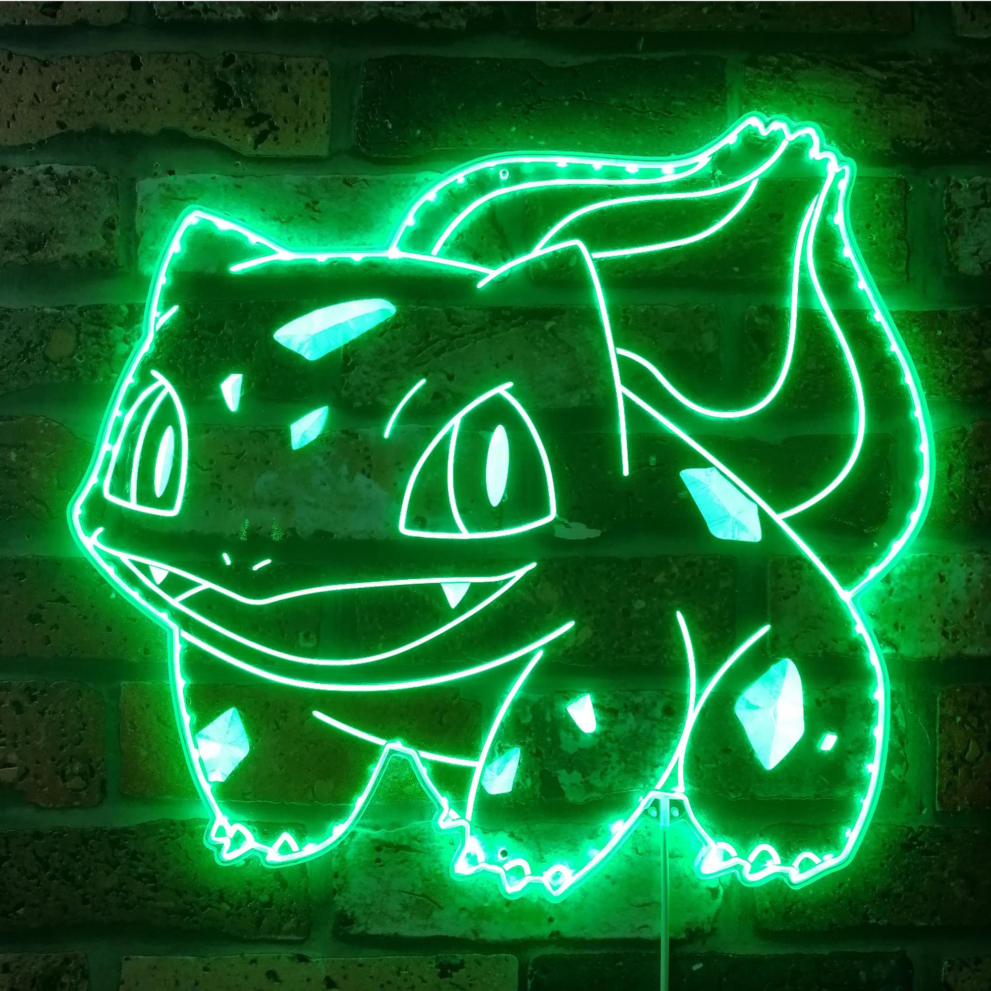Bulbasaur Pokemon Dynamic RGB Edge Lit LED Sign