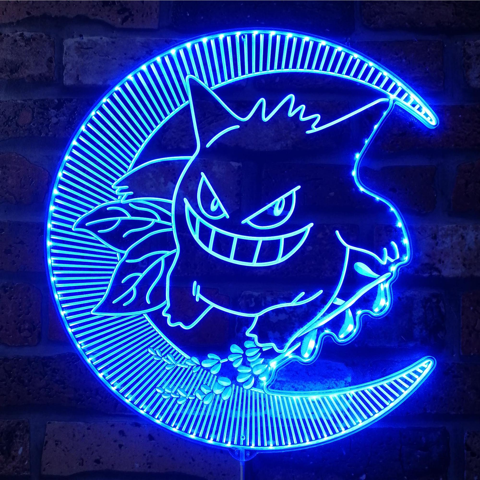 Gengar Pokemon Dynamic RGB Edge Lit LED Sign