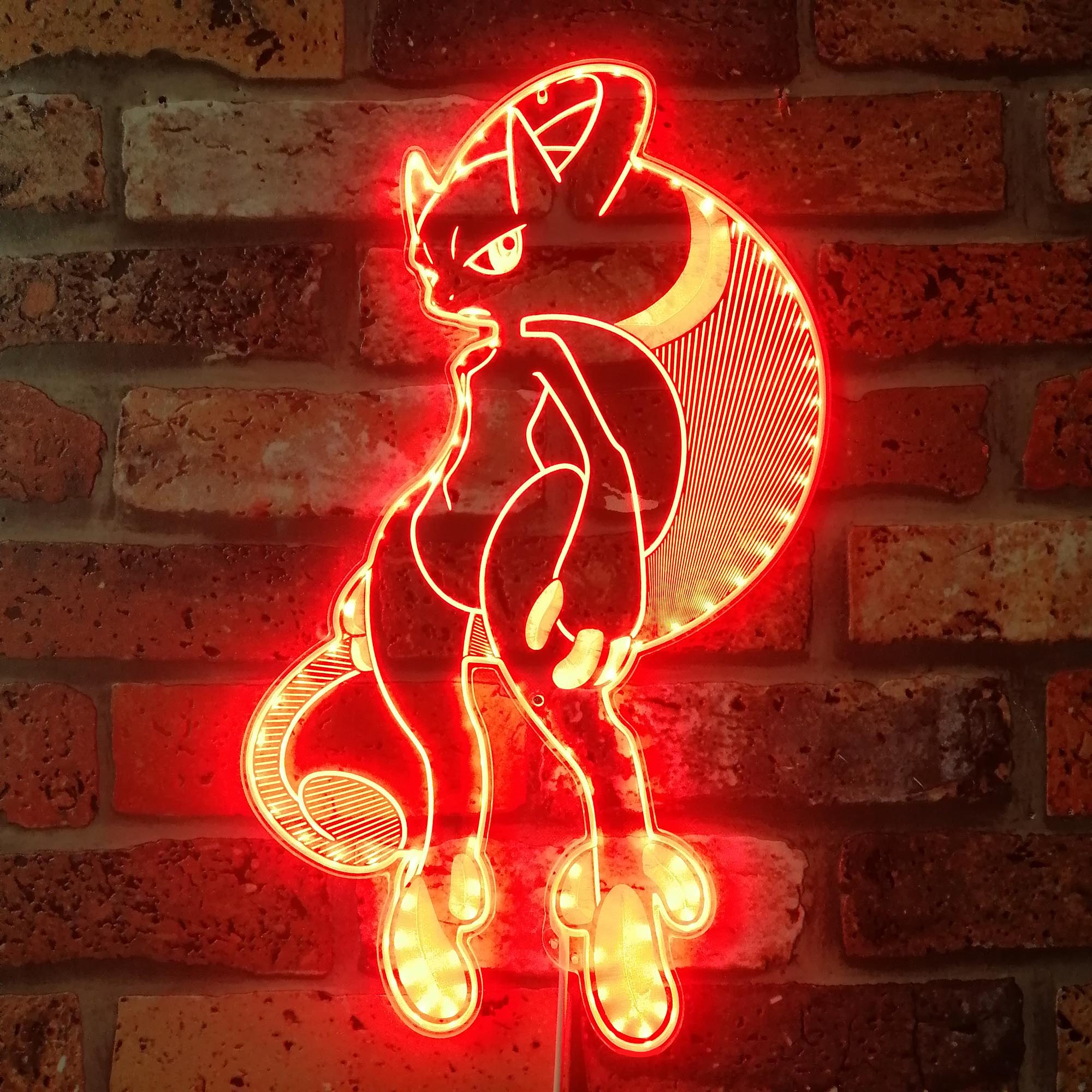 Mewtwo pokemon Dynamic RGB Edge Lit LED Sign | PROLEDSIGN