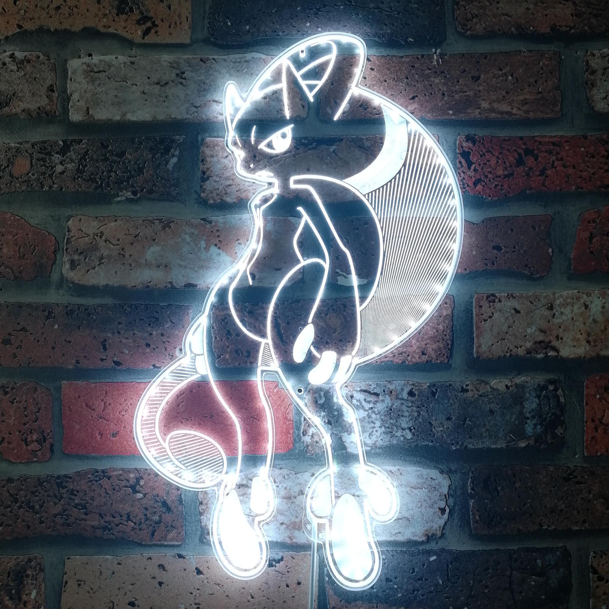 Mewtwo pokemon Dynamic RGB Edge Lit LED Sign