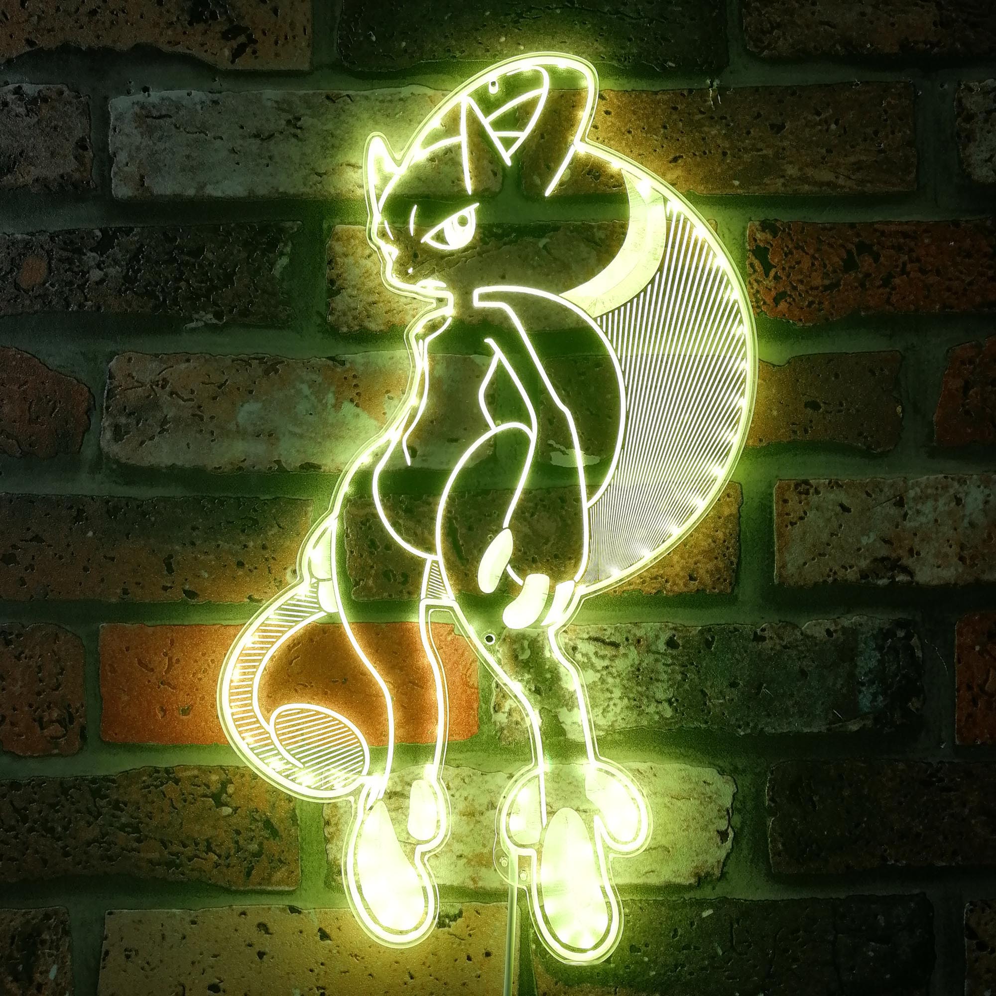 Mewtwo pokemon Dynamic RGB Edge Lit LED Sign