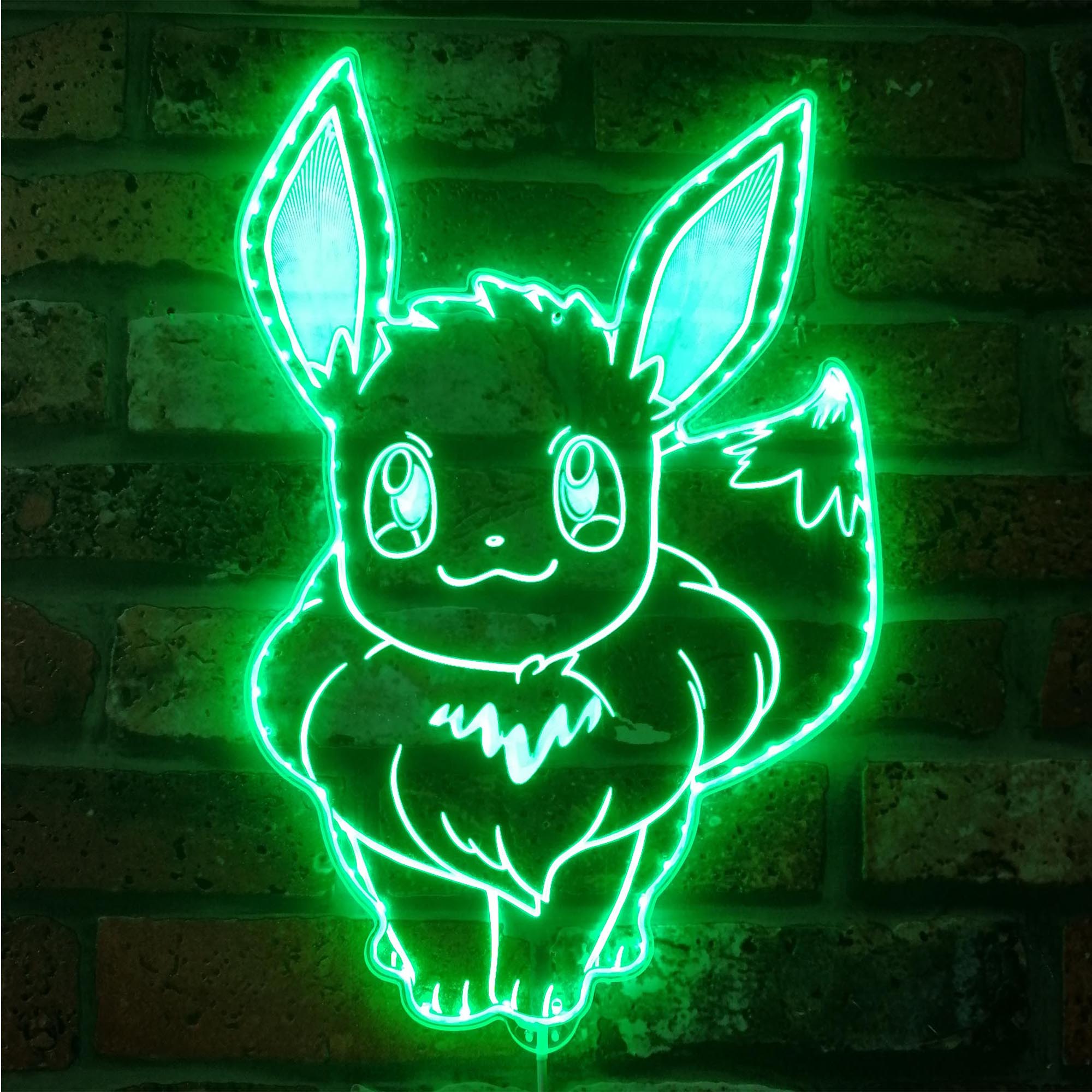 Eevee Pokemon Dynamic RGB Edge Lit LED Sign