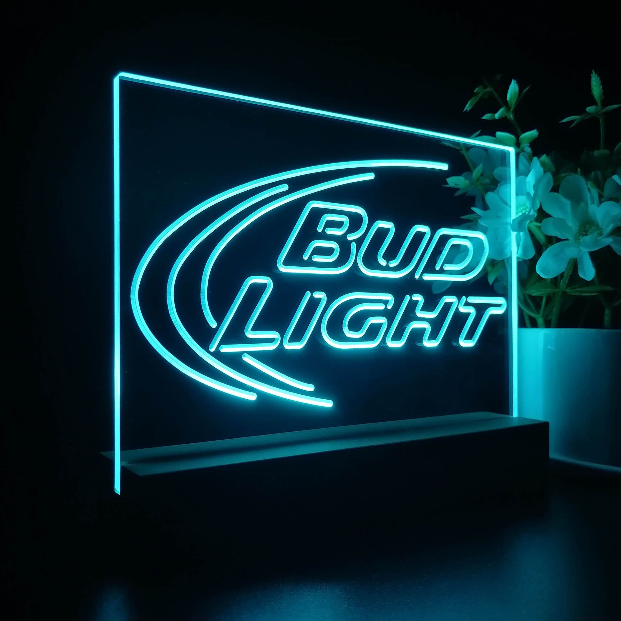 Bud Light Beer Ice Bar Neon Sign Pub Bar Lamp