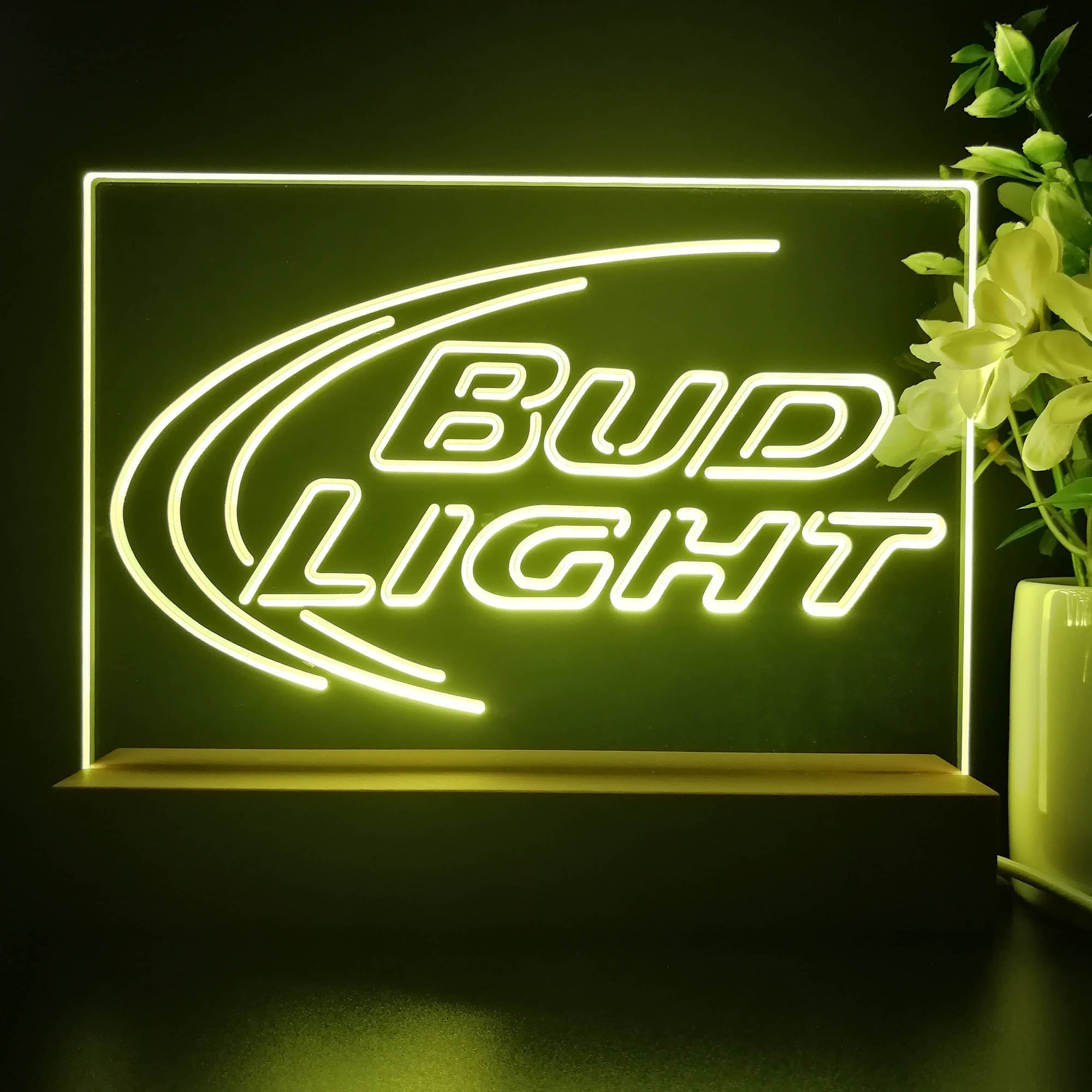 Bud Light Beer Ice Bar Neon Sign Pub Bar Lamp