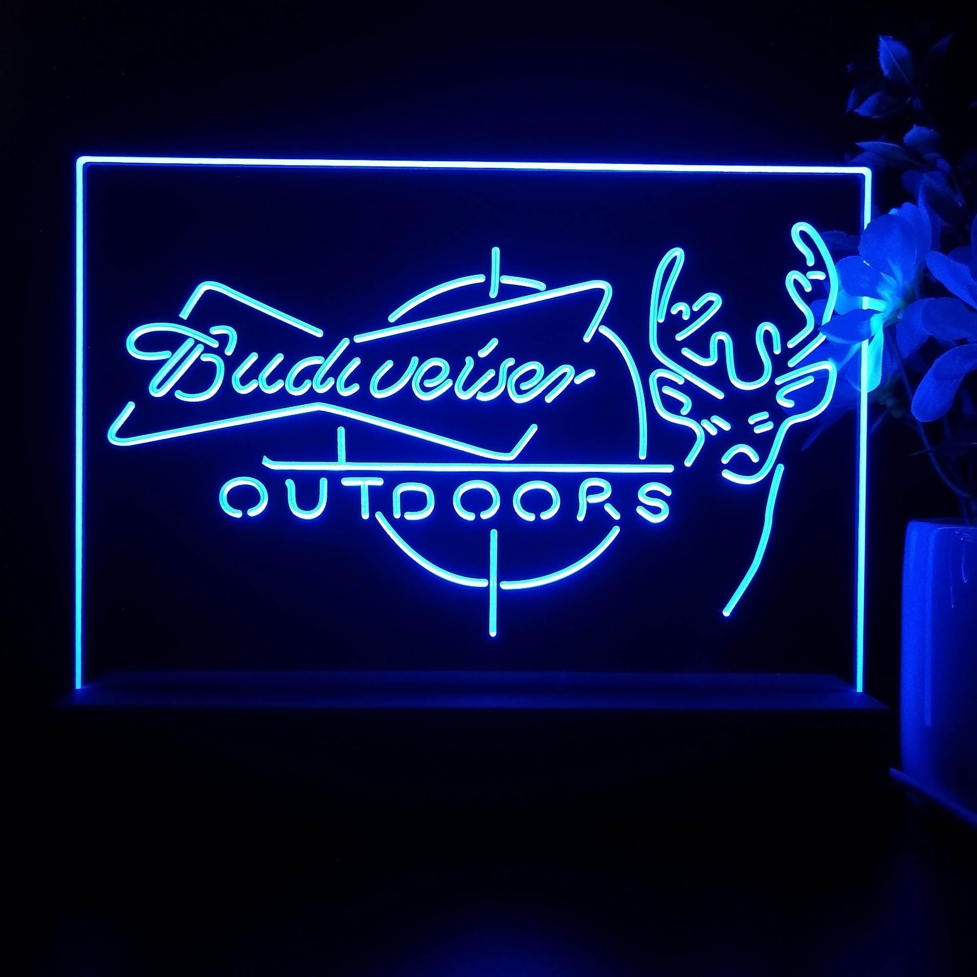 Budweiser Outdoor Hunting Cabin Neon Sign Pub Bar Lamp