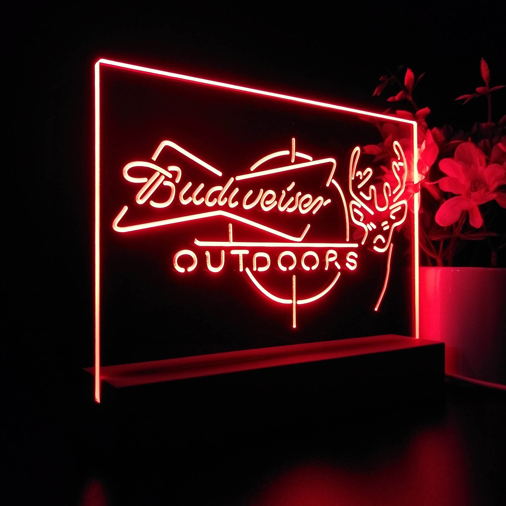 Budweiser Outdoor Hunting Cabin Neon Sign Pub Bar Lamp