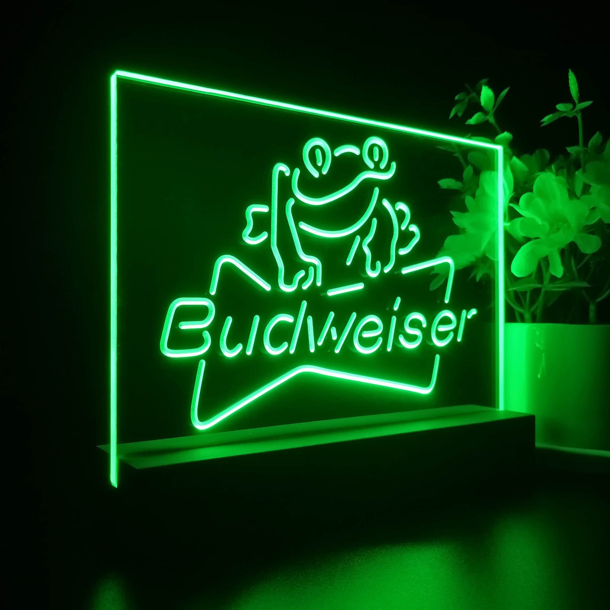 Budweiser Frog Decor Neon Sign Pub Bar Lamp