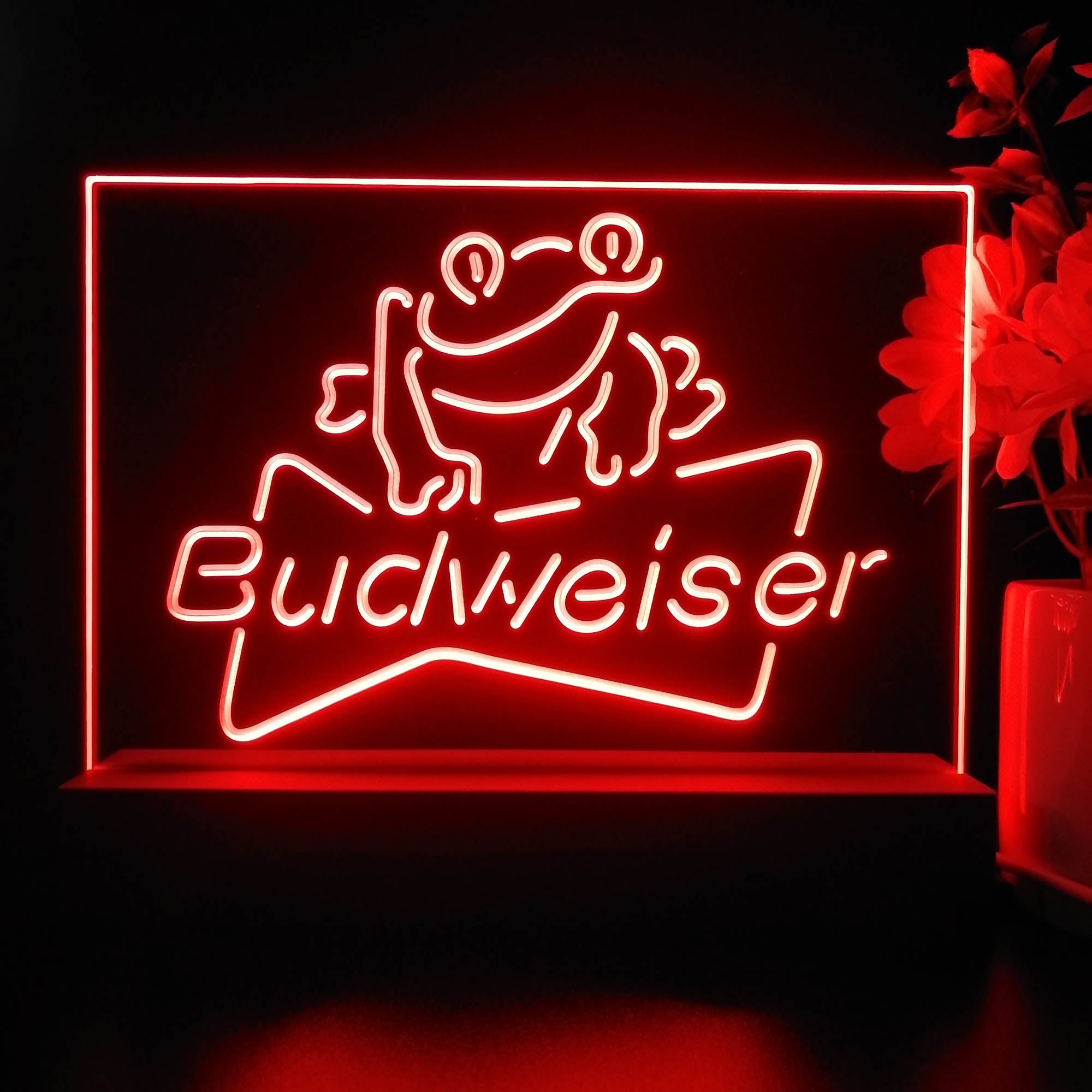 Budweiser Frog Decor Neon Sign Pub Bar Lamp