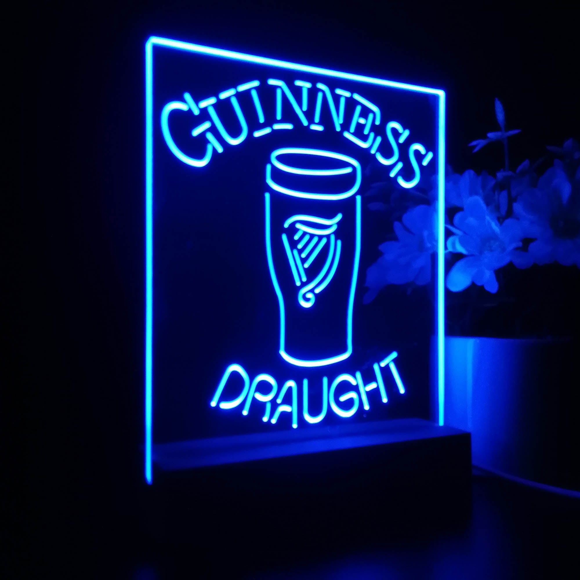 Guinness Draught Ale Beer Bar 3D Illusion Night Light Desk Lamp
