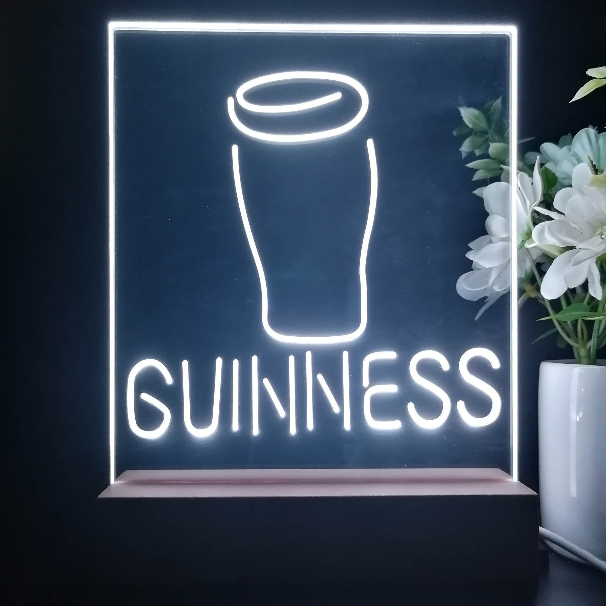 Guinness Glass Beer on tap Bar Decor 3D Illusion Night Light Desk Lamp