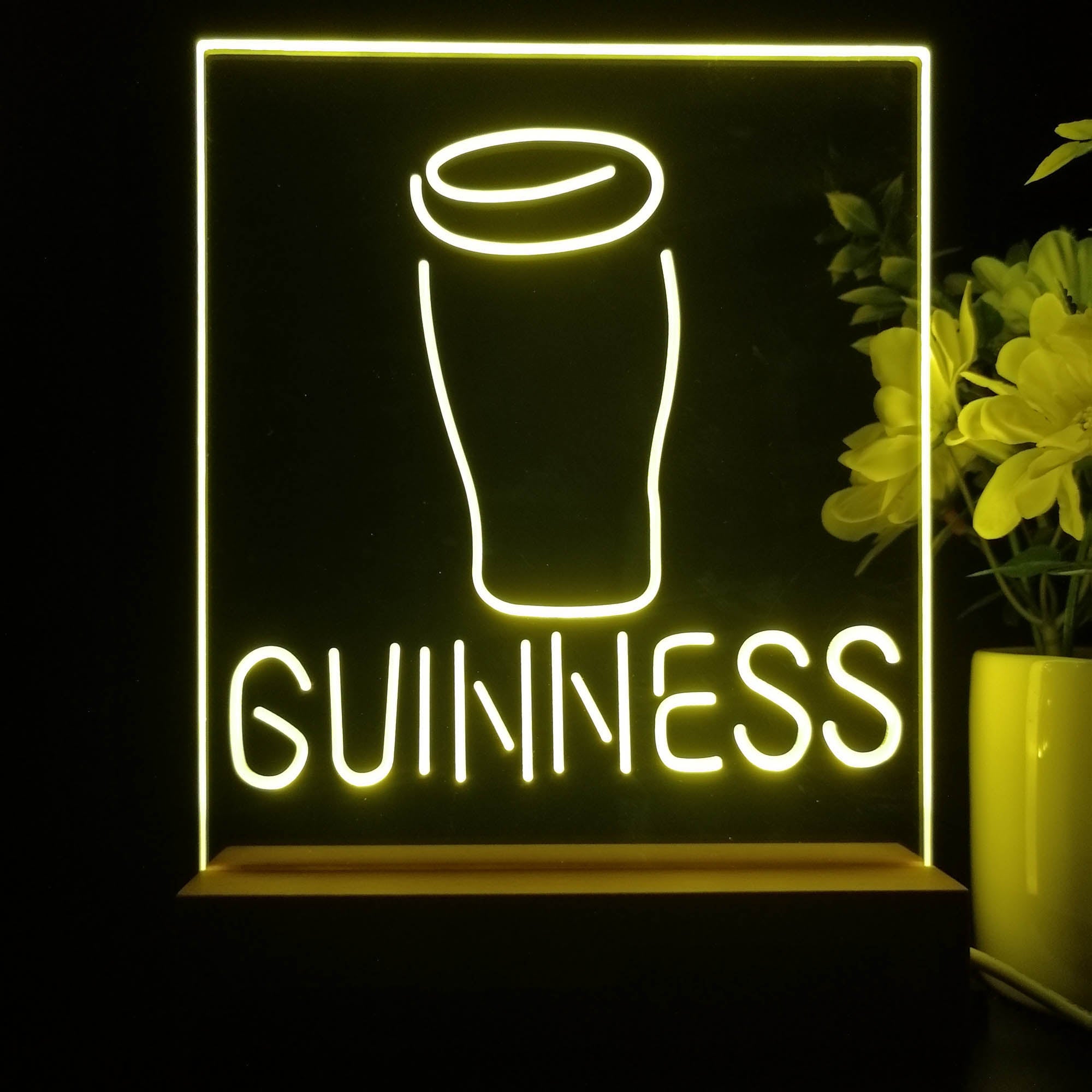Guinness Glass Beer on tap Bar Decor 3D Illusion Night Light Desk Lamp