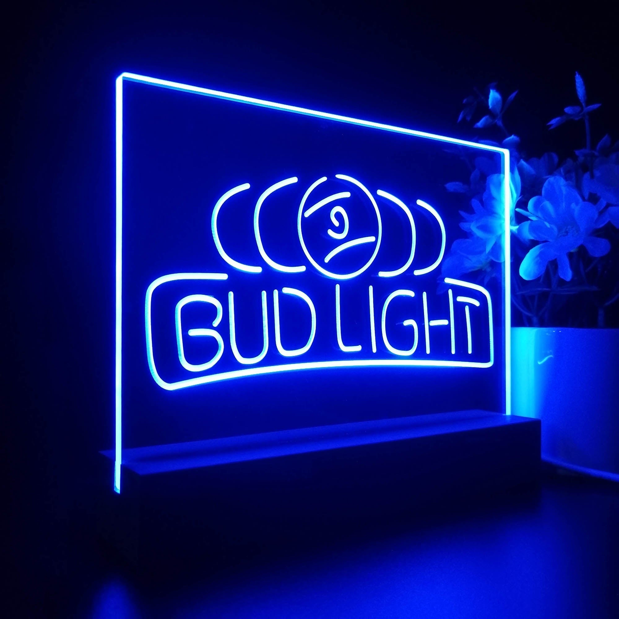 Bud Light Pool Room 9 Ball Snooker Billiard Neon Sign Pub Bar Lamp