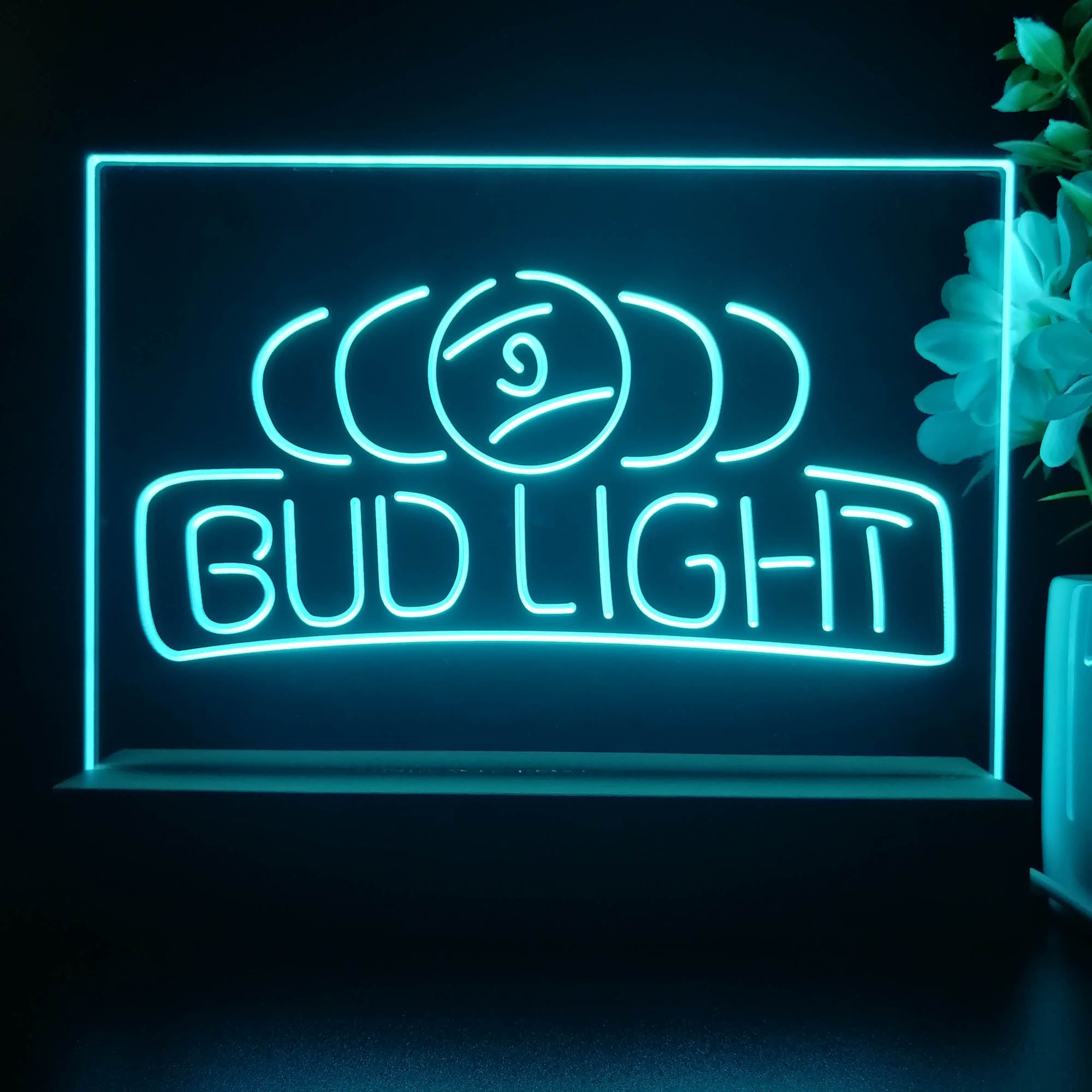 Bud Light Pool Room 9 Ball Snooker Billiard Neon Sign Pub Bar Lamp
