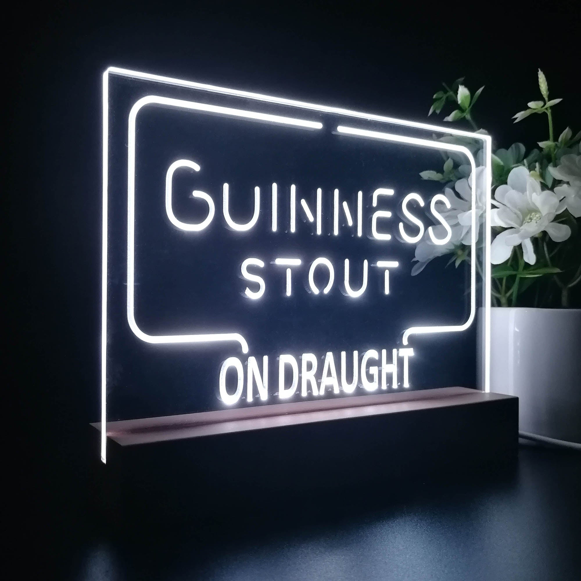 Guinness Dry Stout On Draught Neon Sign Pub Bar Lamp